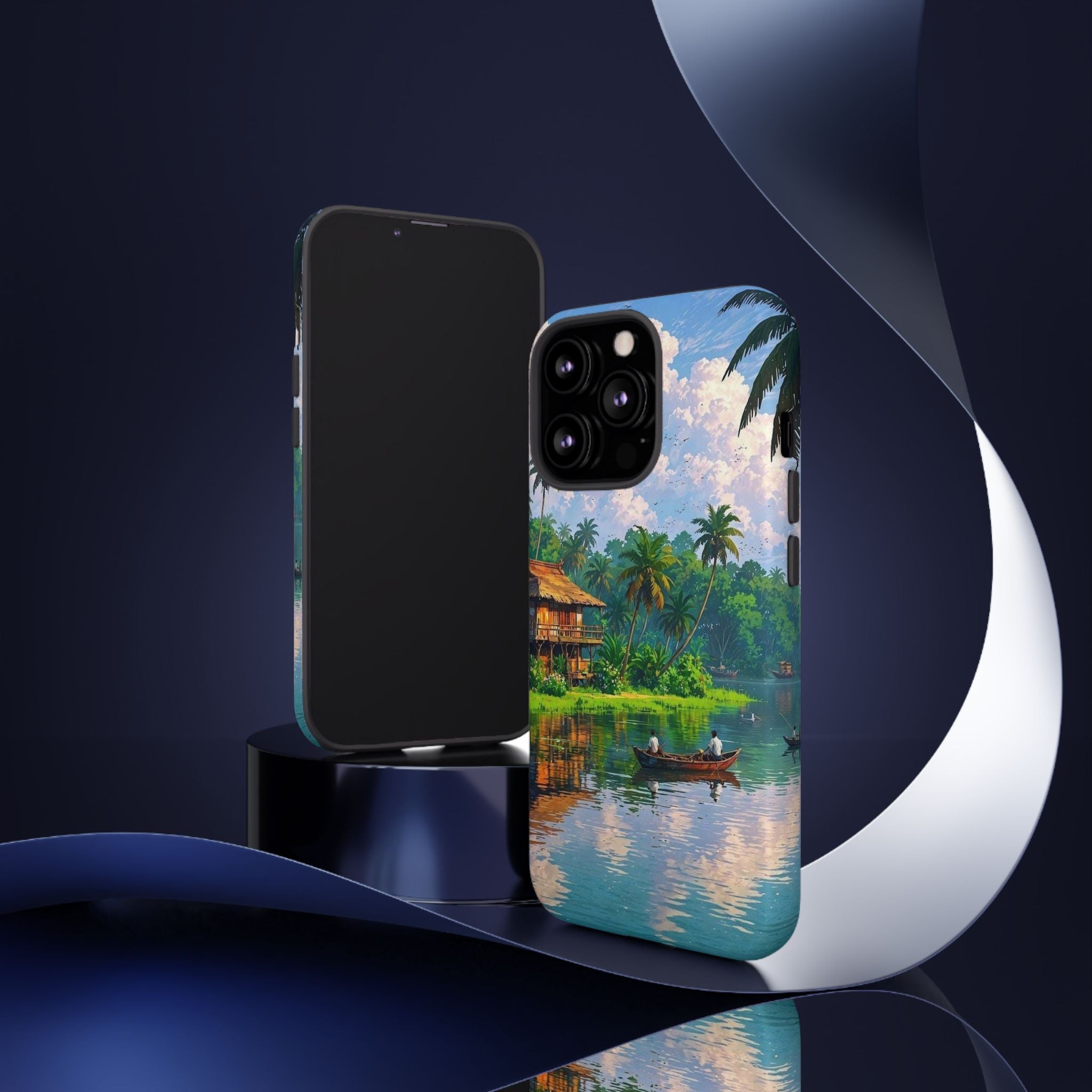 Tropical Landscape Phone Case, Nature Inspired Cover, Beach Vibe Gift, Artwork Protection Case, Summer Essentials Iphone and Samsung Cases