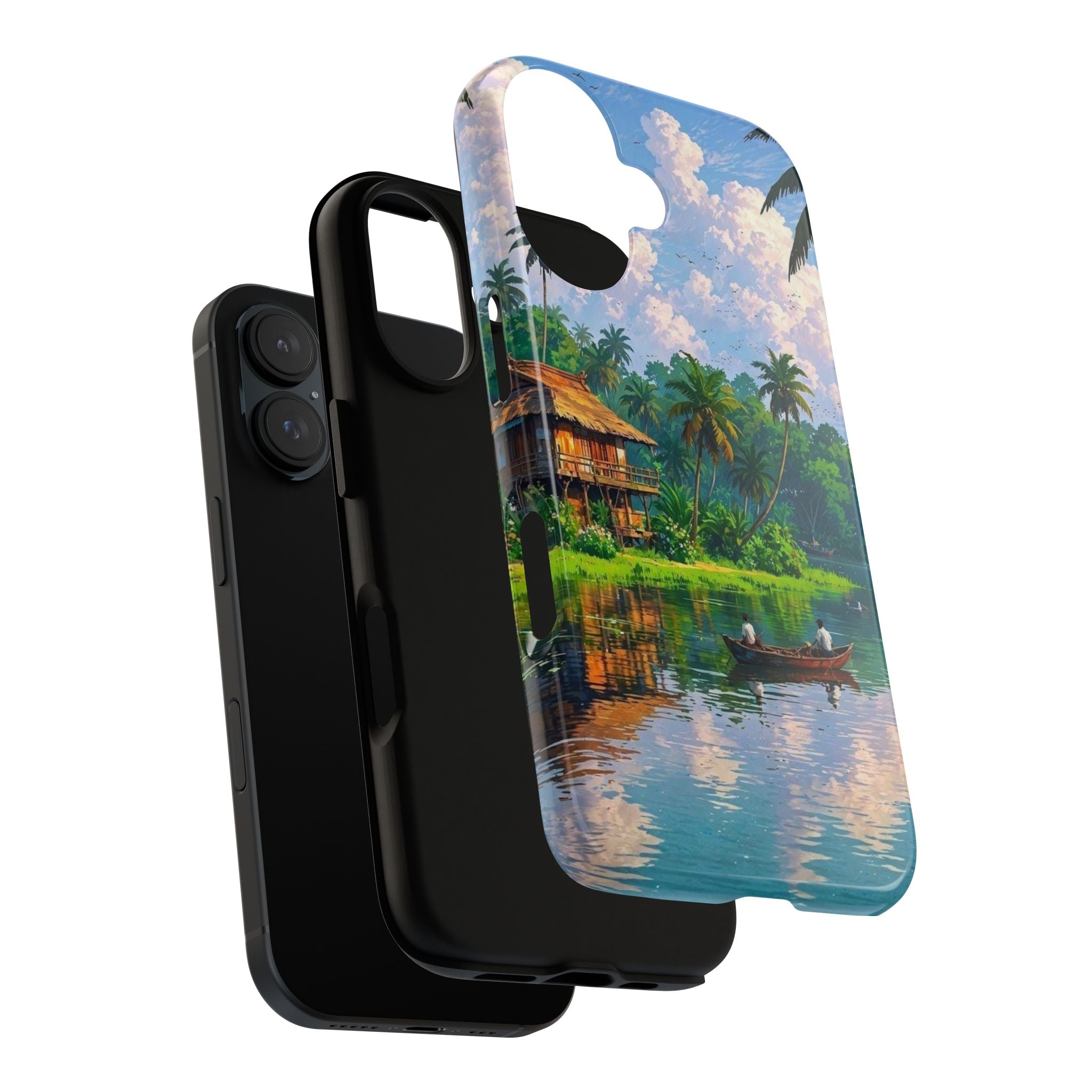 Tropical Landscape Phone Case, Nature Inspired Cover, Beach Vibe Gift, Artwork Protection Case, Summer Essentials Iphone and Samsung Cases