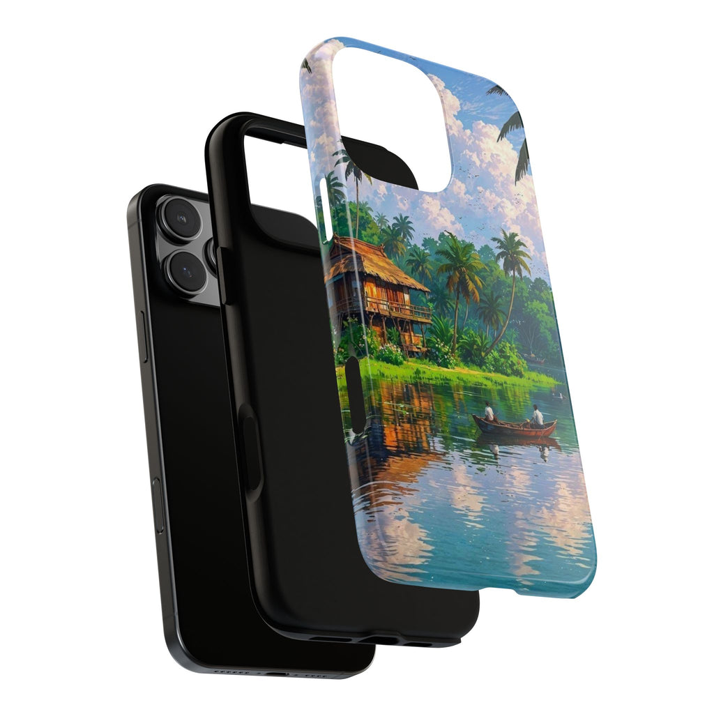 Tropical Landscape Phone Case, Nature Inspired Cover, Beach Vibe Gift, Artwork Protection Case, Summer Essentials Iphone and Samsung Cases