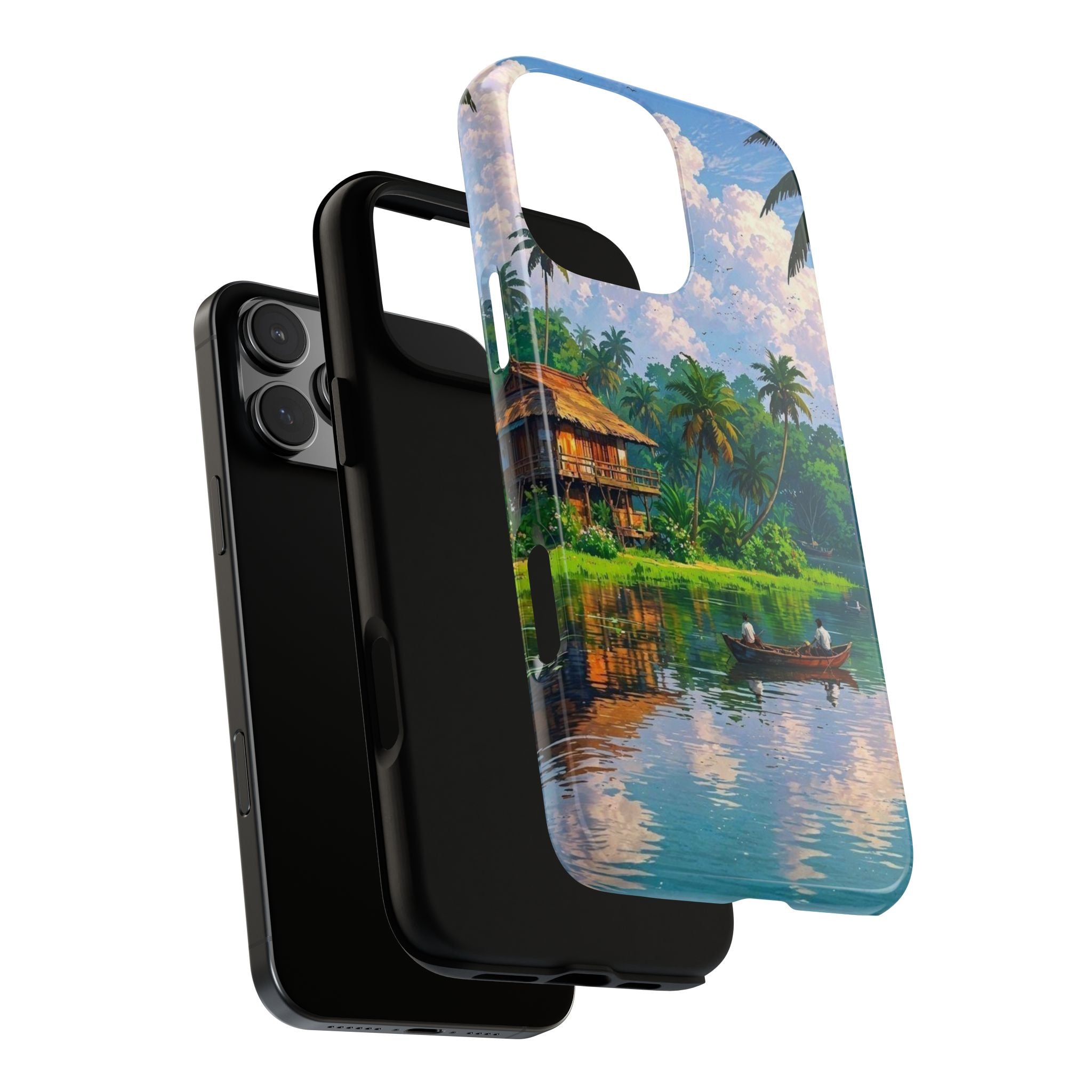Tropical Landscape Phone Case, Nature Inspired Cover, Beach Vibe Gift, Artwork Protection Case, Summer Essentials Iphone and Samsung Cases