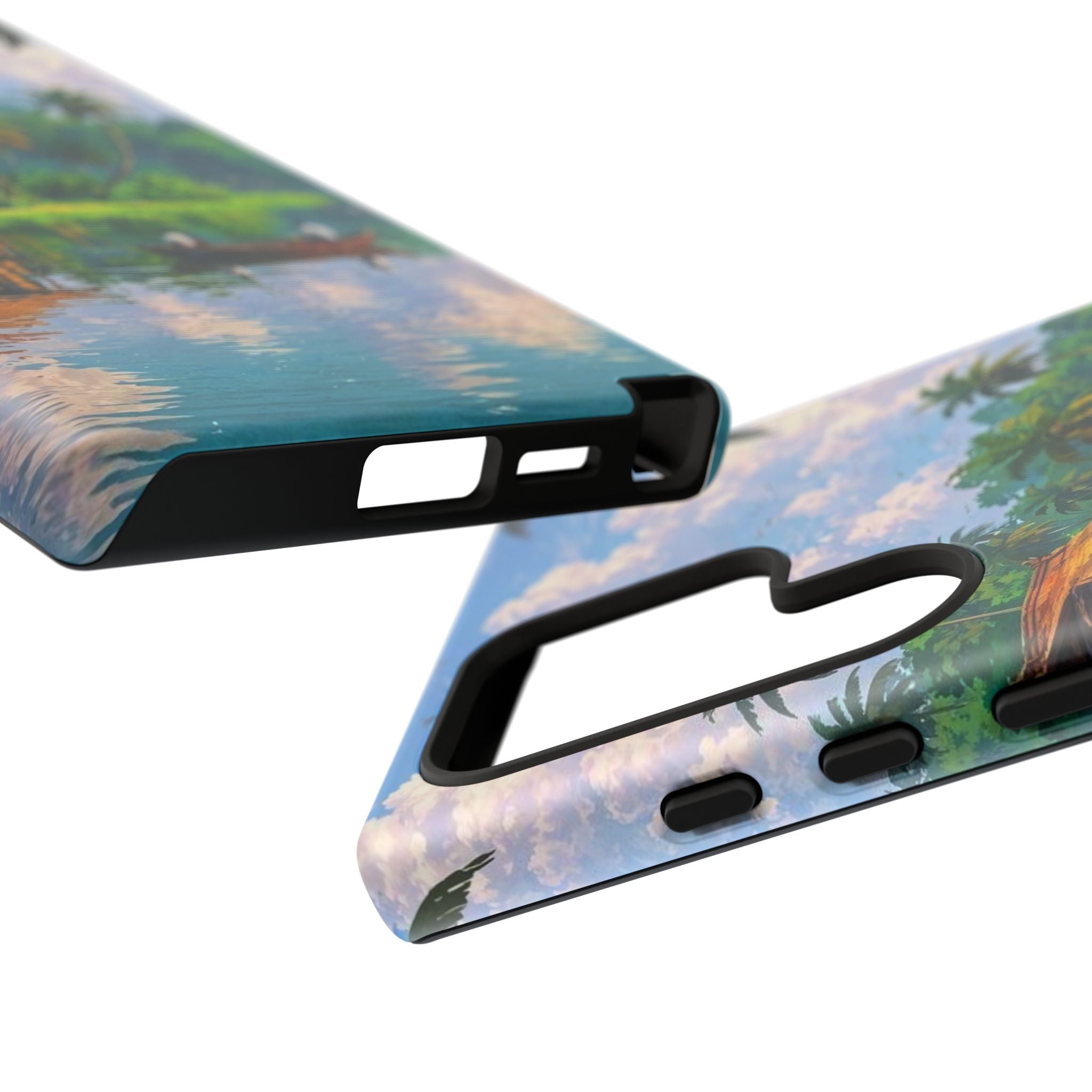 Tropical Landscape Phone Case, Nature Inspired Cover, Beach Vibe Gift, Artwork Protection Case, Summer Essentials Iphone and Samsung Cases