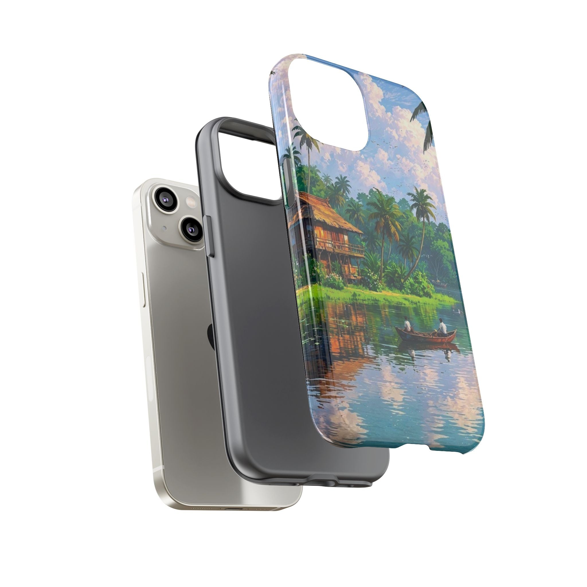 Tropical Landscape Phone Case, Nature Inspired Cover, Beach Vibe Gift, Artwork Protection Case, Summer Essentials Iphone and Samsung Cases