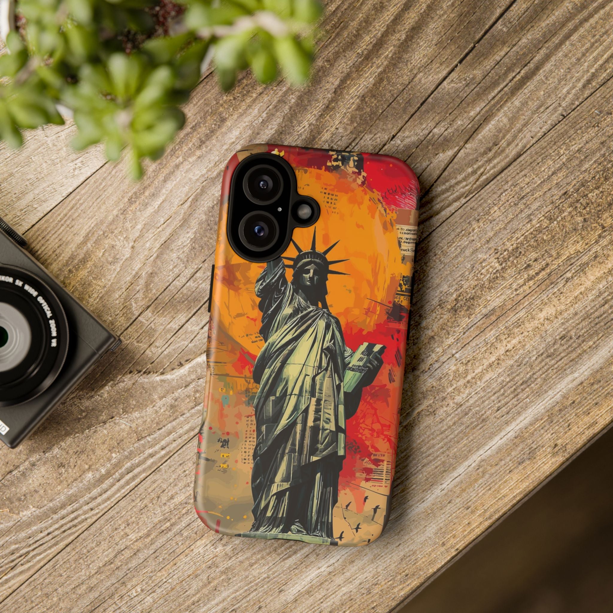 Graffiti Statue of Liberty Phone Case, Tough Cases for iPhone, Unique Phone Cover, Colorful Art Design, Gift for Her, Urban Style