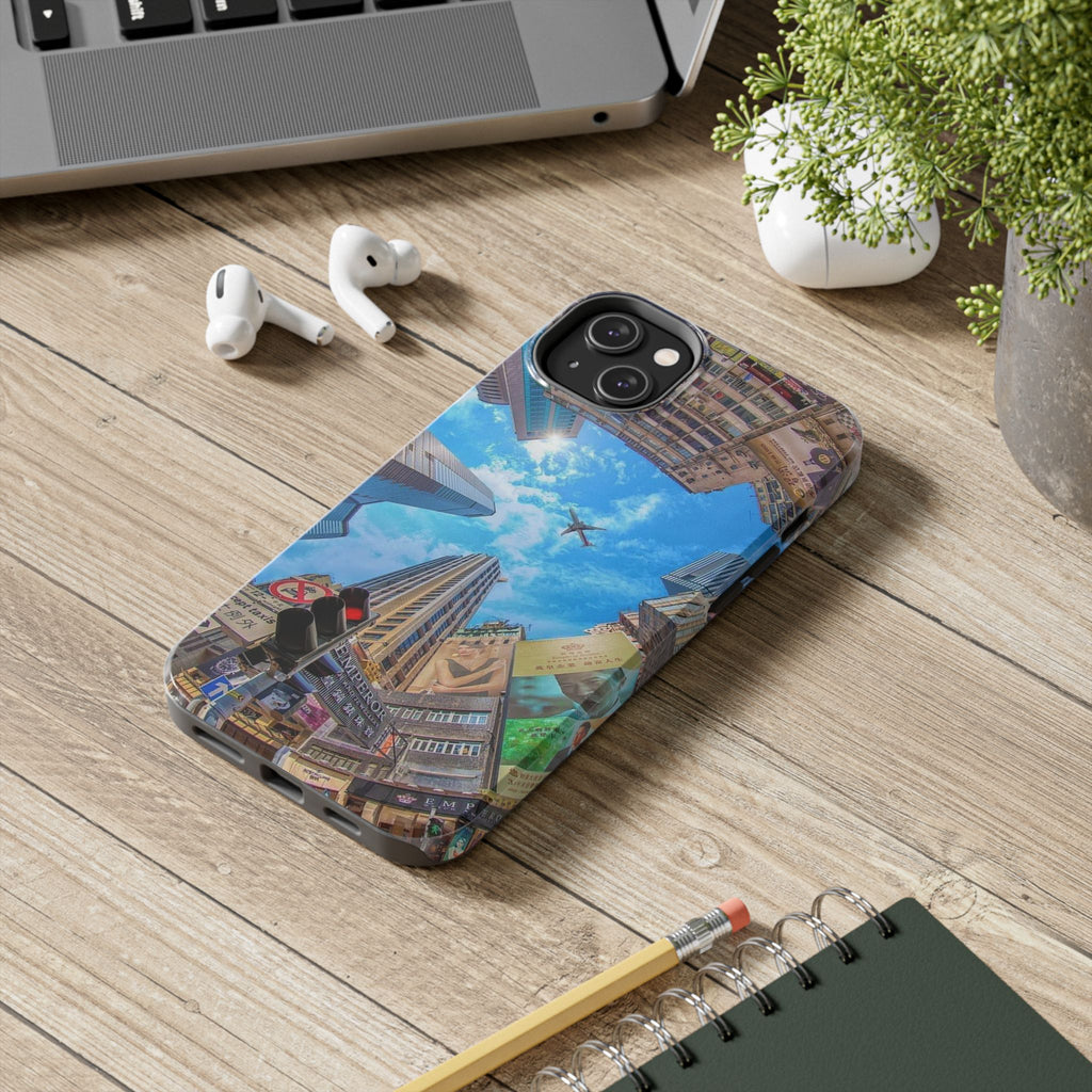 Urban Skyline Tough iPhone Case, Durable Phone Cover, Cityscape Accessory, Gift for Travelers, Urban Style Protection