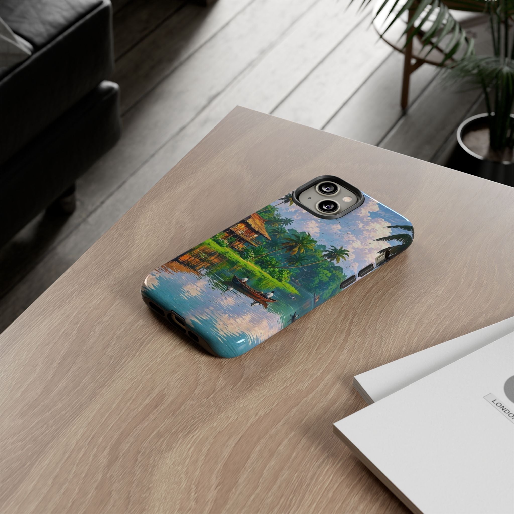 Tropical Landscape Phone Case, Nature Inspired Cover, Beach Vibe Gift, Artwork Protection Case, Summer Essentials Iphone and Samsung Cases