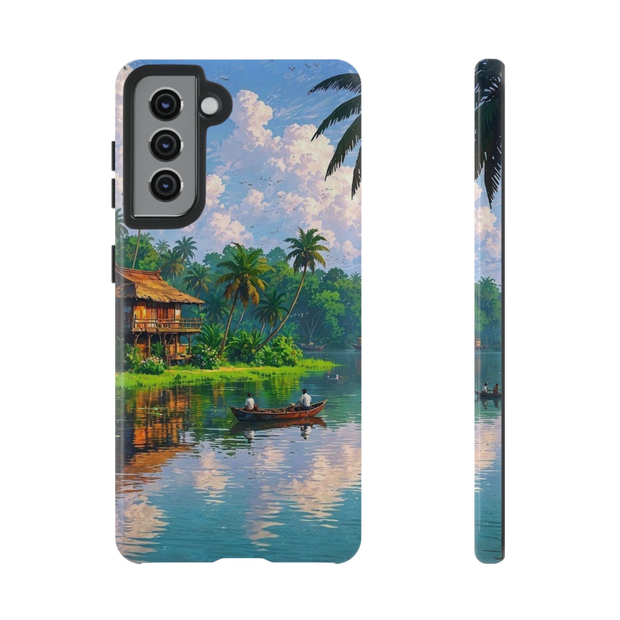 Tropical Landscape Phone Case, Nature Inspired Cover, Beach Vibe Gift, Artwork Protection Case, Summer Essentials Iphone and Samsung Cases
