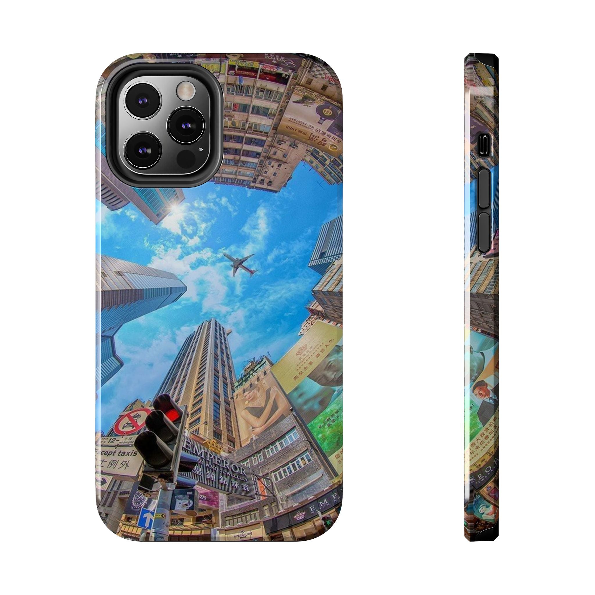 Urban Skyline Tough iPhone Case, Durable Phone Cover, Cityscape Accessory, Gift for Travelers, Urban Style Protection