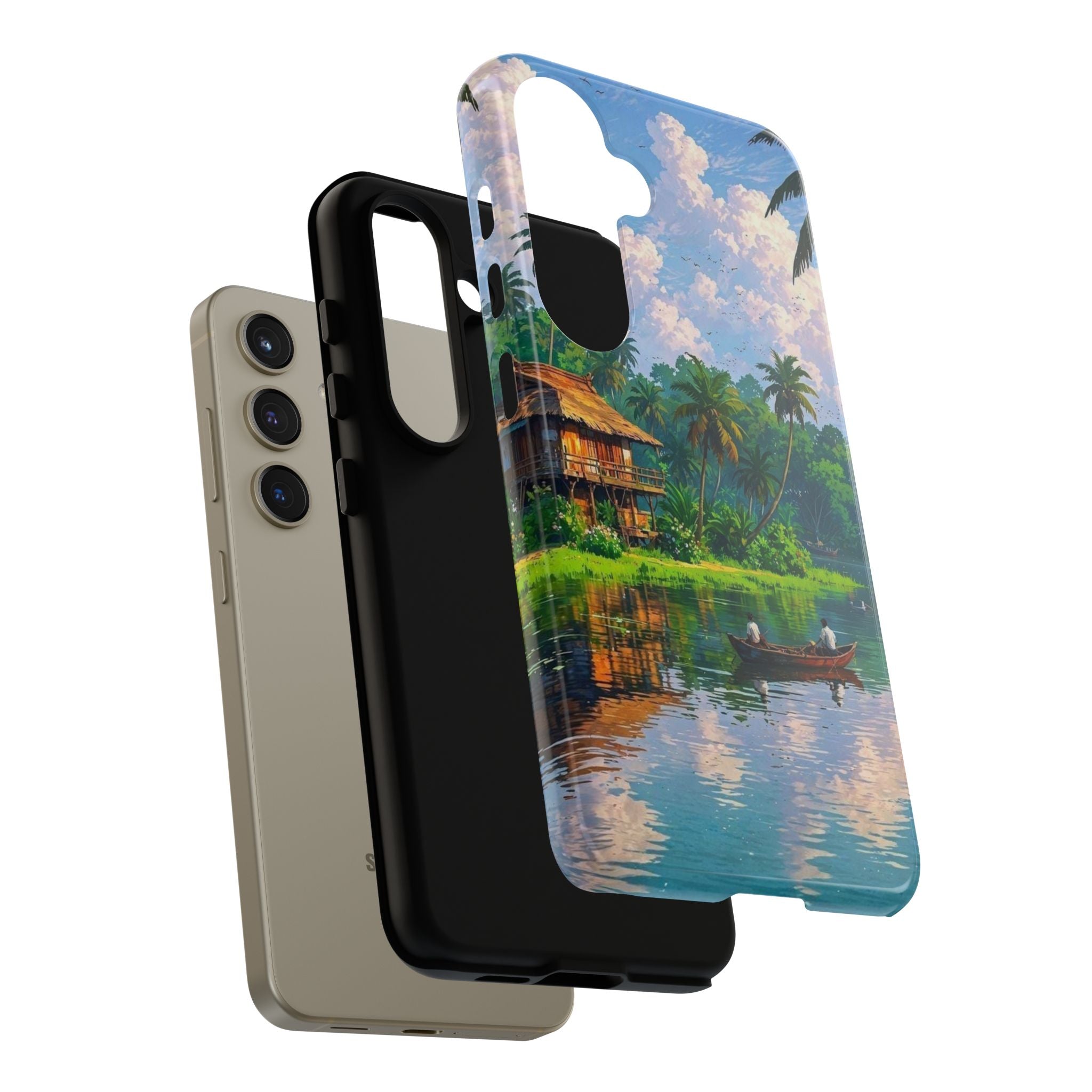 Tropical Landscape Phone Case, Nature Inspired Cover, Beach Vibe Gift, Artwork Protection Case, Summer Essentials Iphone and Samsung Cases