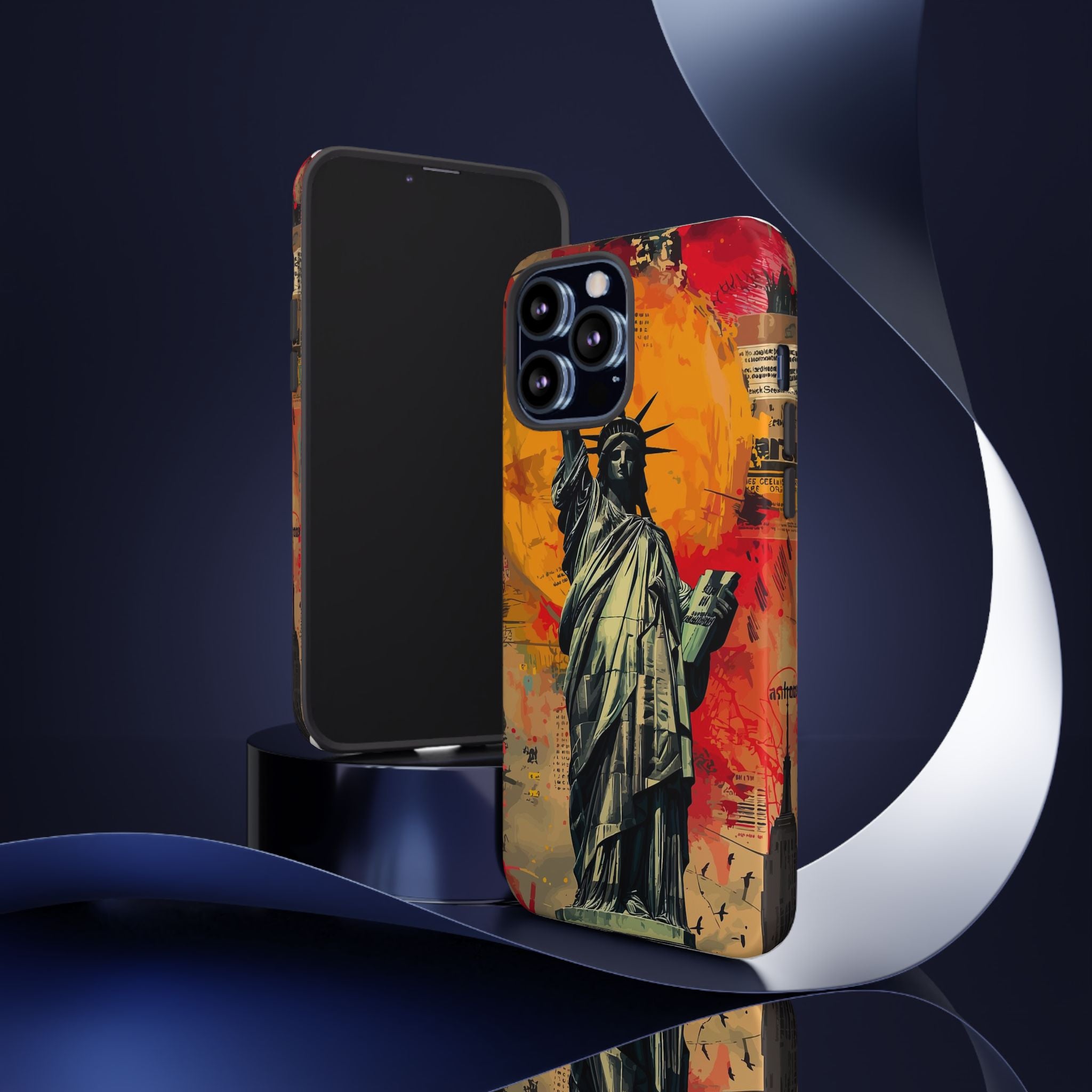 Graffiti Statue of Liberty Phone Case, Tough Cases for iPhone, Unique Phone Cover, Colorful Art Design, Gift for Her, Urban Style