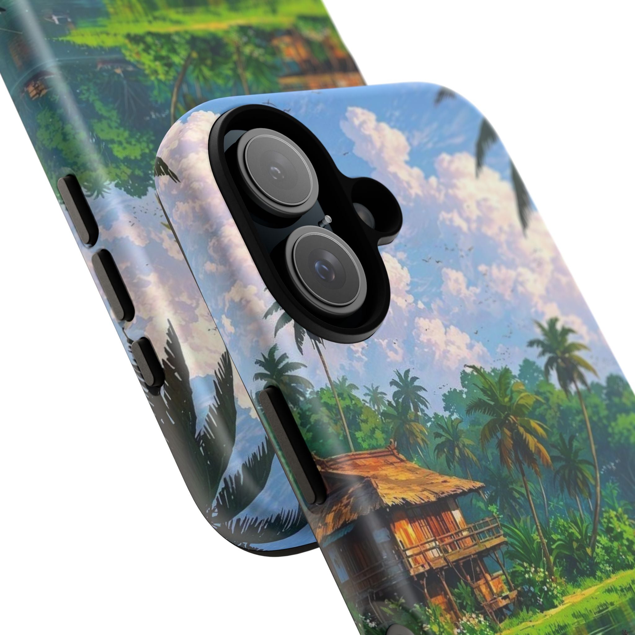 Tropical Landscape Phone Case, Nature Inspired Cover, Beach Vibe Gift, Artwork Protection Case, Summer Essentials Iphone and Samsung Cases