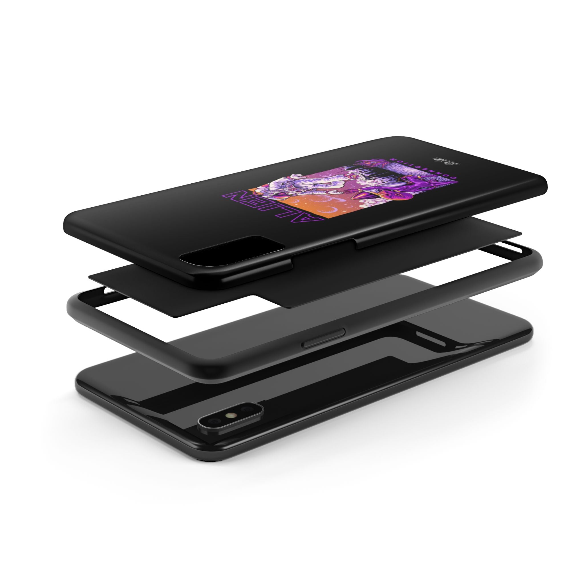 Alien Connection Phone Case – Sleek Black Cover