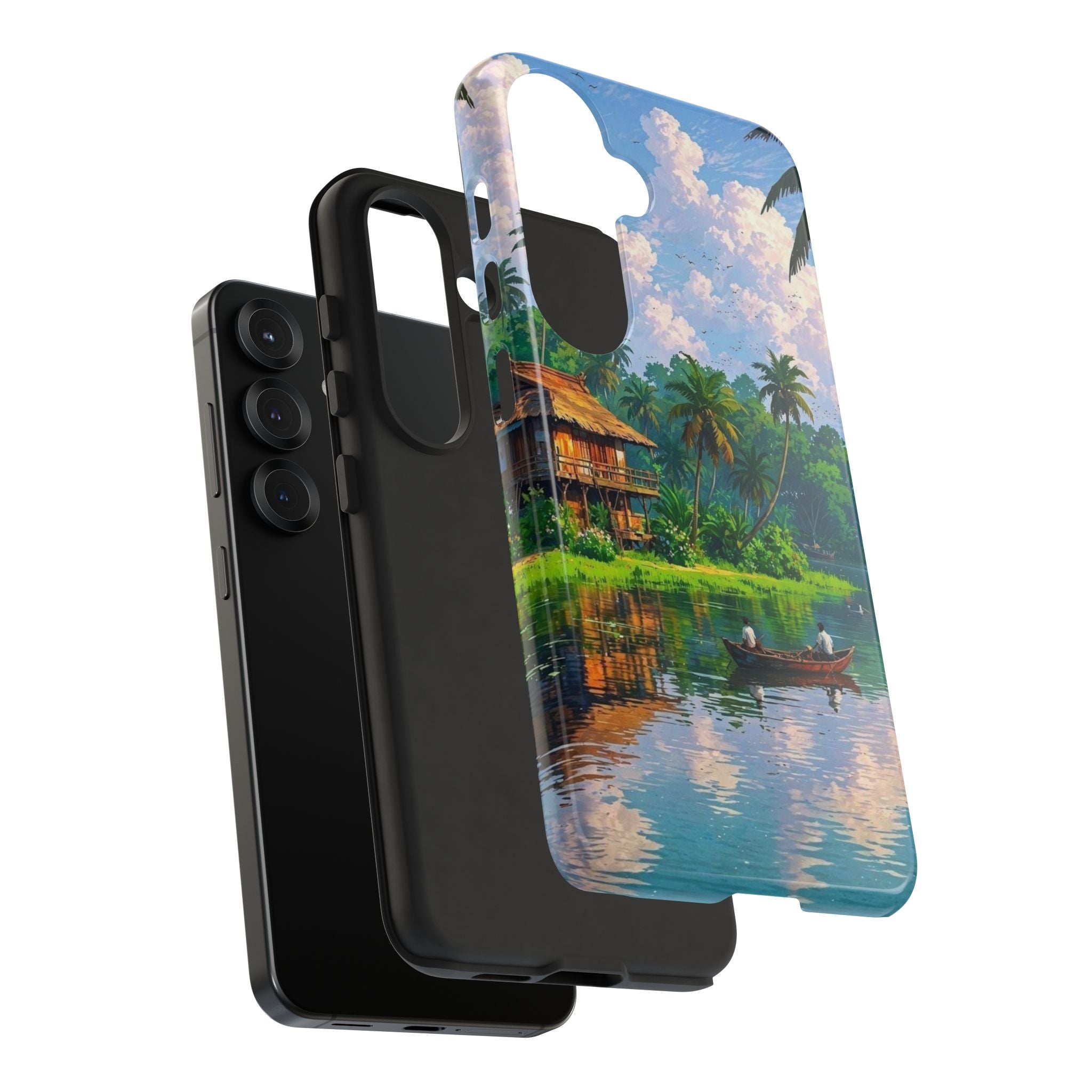 Tropical Landscape Phone Case, Nature Inspired Cover, Beach Vibe Gift, Artwork Protection Case, Summer Essentials Iphone and Samsung Cases