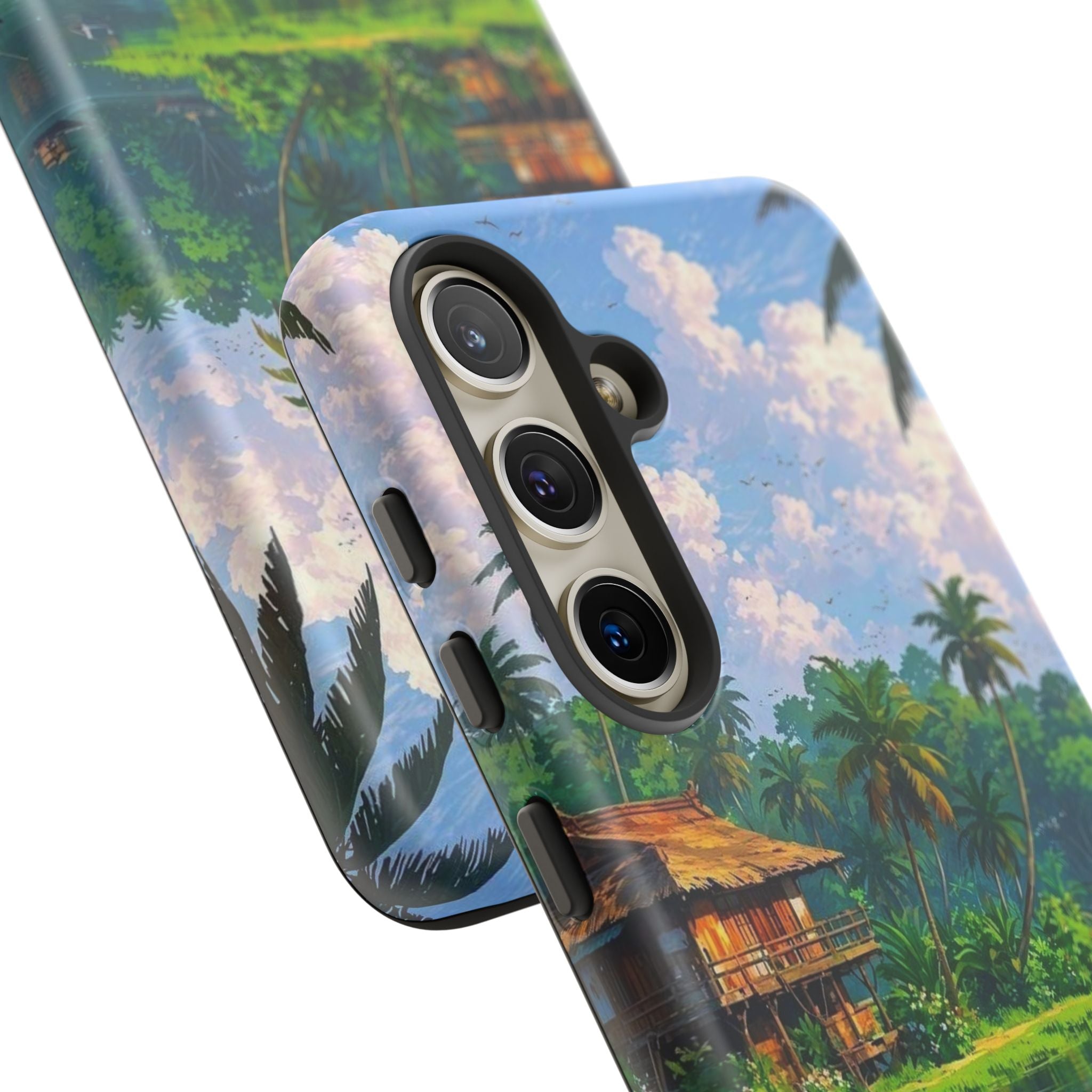 Tropical Landscape Phone Case, Nature Inspired Cover, Beach Vibe Gift, Artwork Protection Case, Summer Essentials Iphone and Samsung Cases