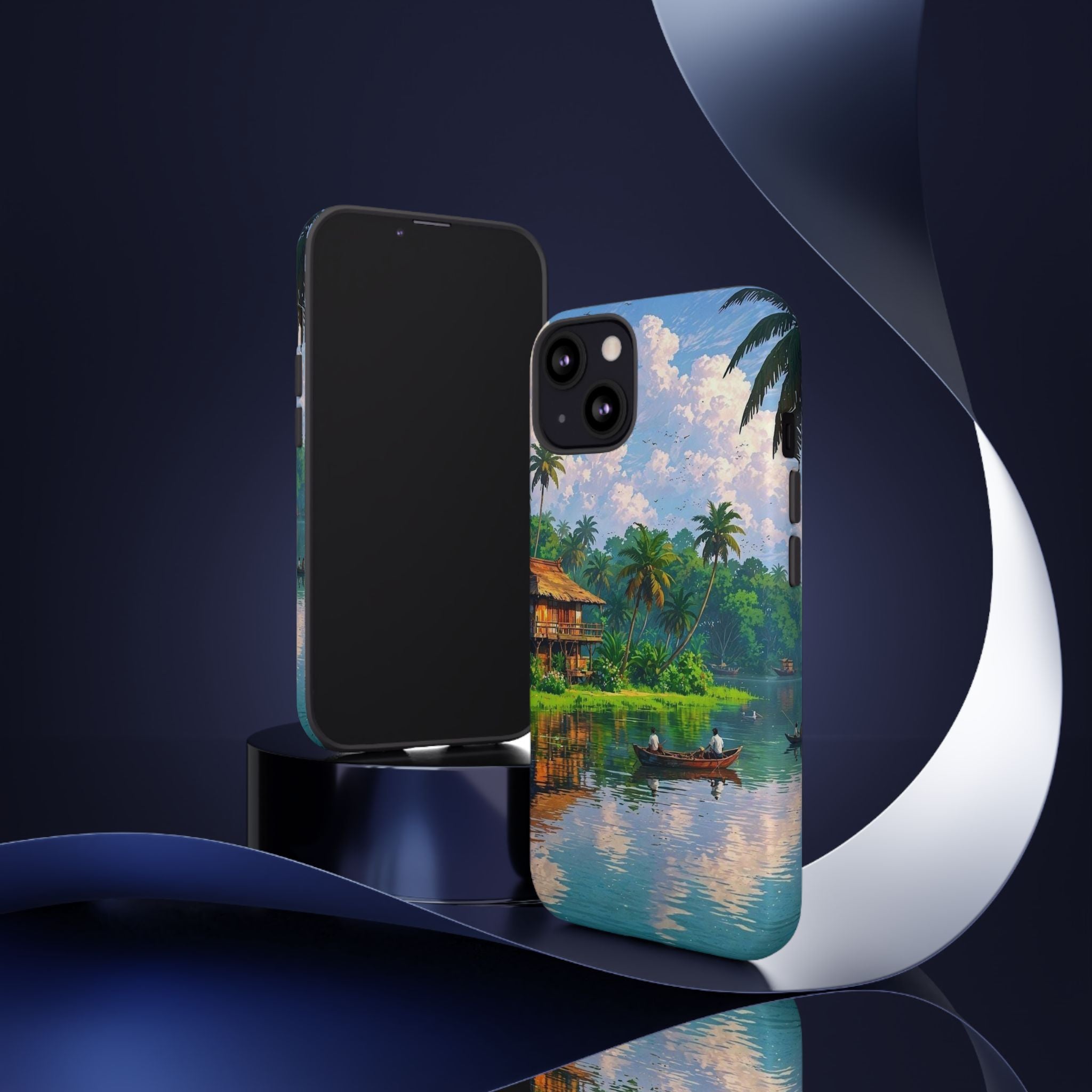 Tropical Landscape Phone Case, Nature Inspired Cover, Beach Vibe Gift, Artwork Protection Case, Summer Essentials Iphone and Samsung Cases