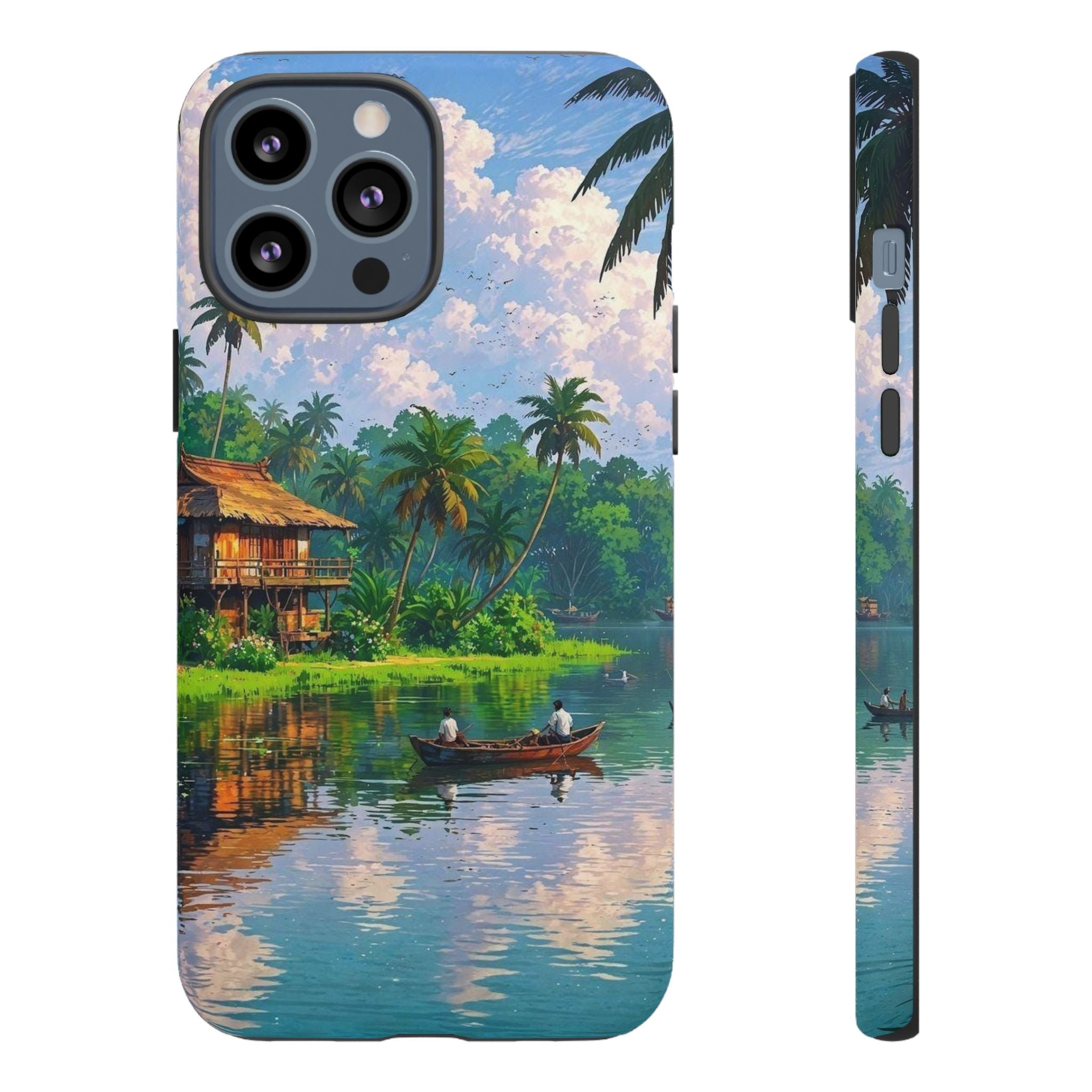 Tropical Landscape Phone Case, Nature Inspired Cover, Beach Vibe Gift, Artwork Protection Case, Summer Essentials Iphone and Samsung Cases