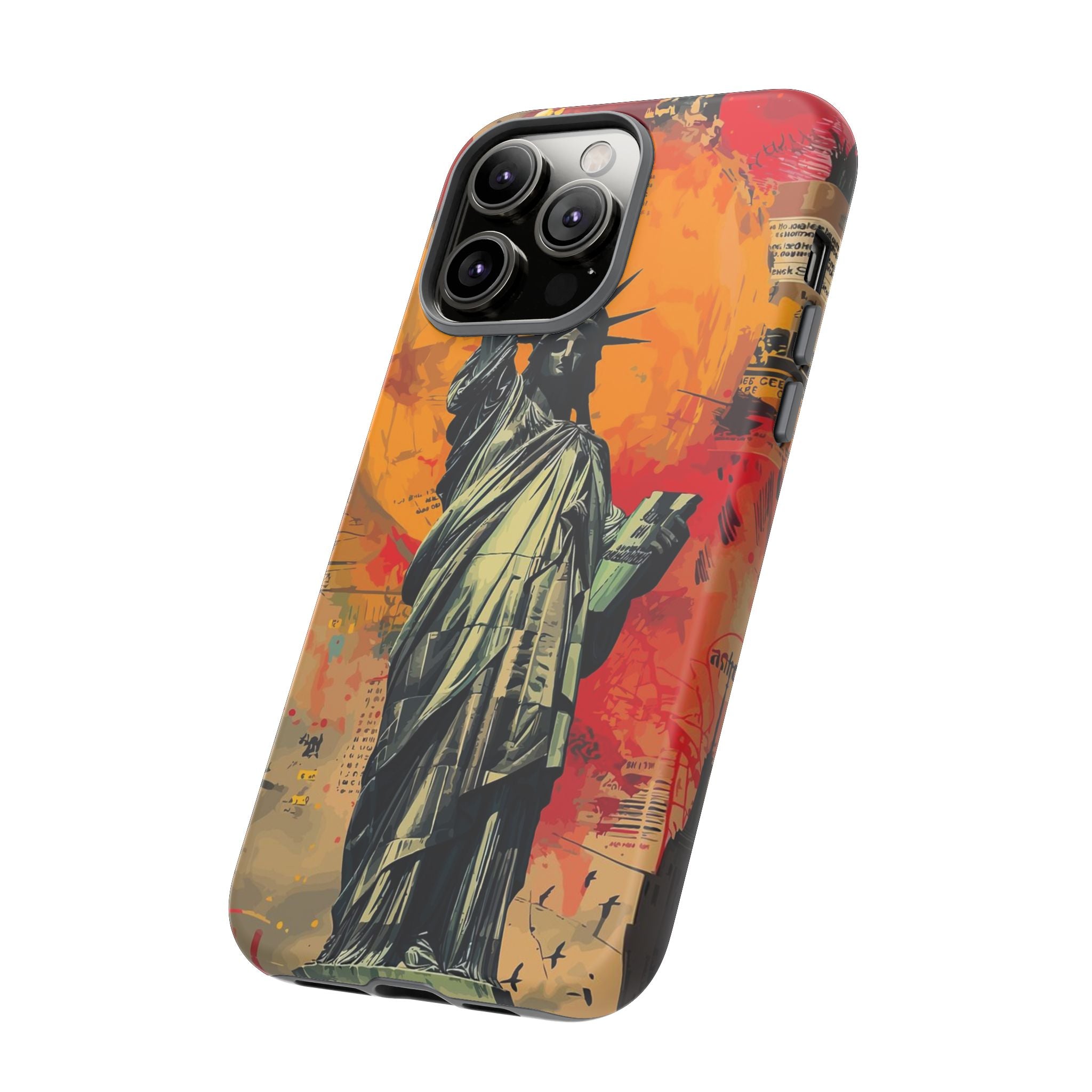 Graffiti Statue of Liberty Phone Case, Tough Cases for iPhone, Unique Phone Cover, Colorful Art Design, Gift for Her, Urban Style
