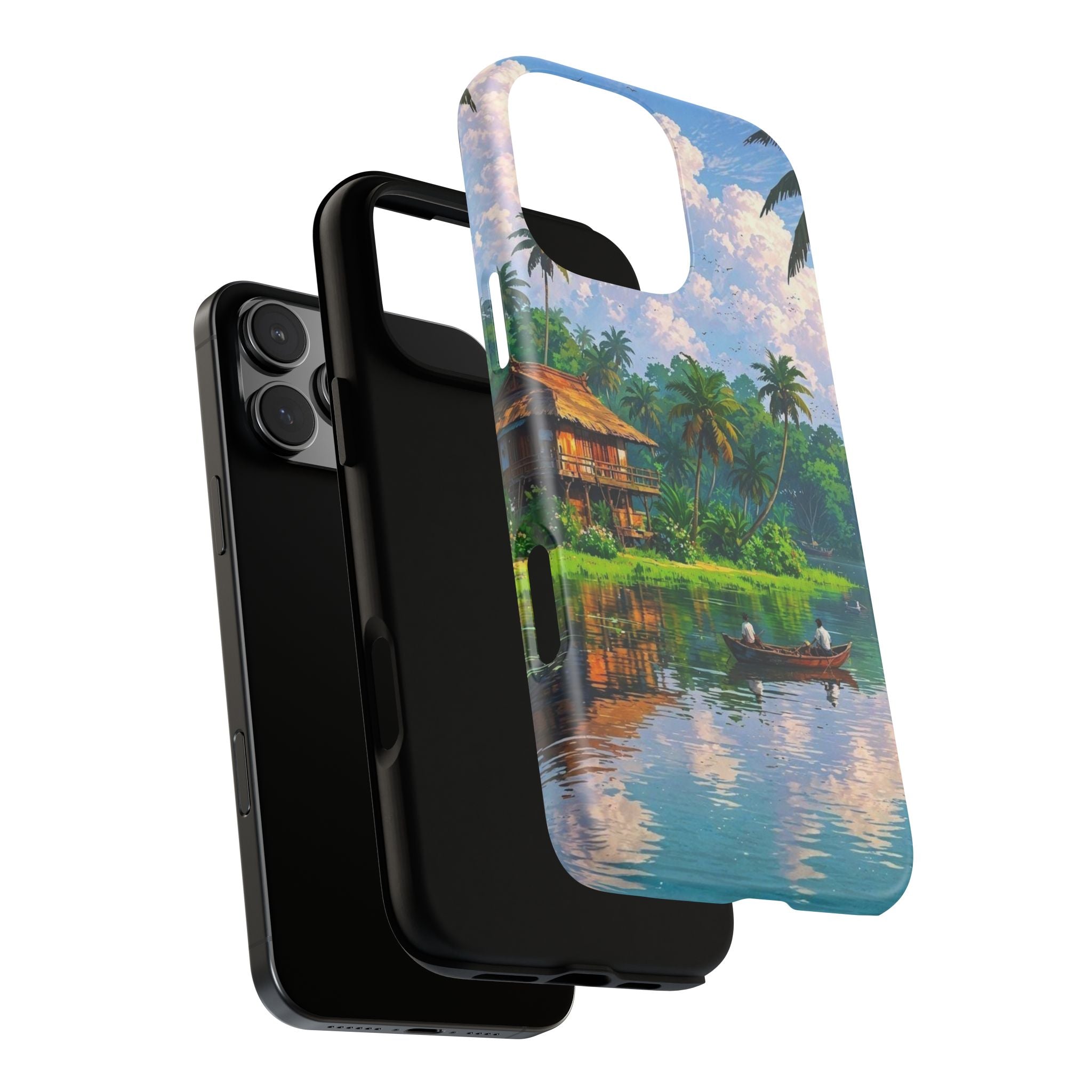 Tropical Landscape Phone Case, Nature Inspired Cover, Beach Vibe Gift, Artwork Protection Case, Summer Essentials Iphone and Samsung Cases