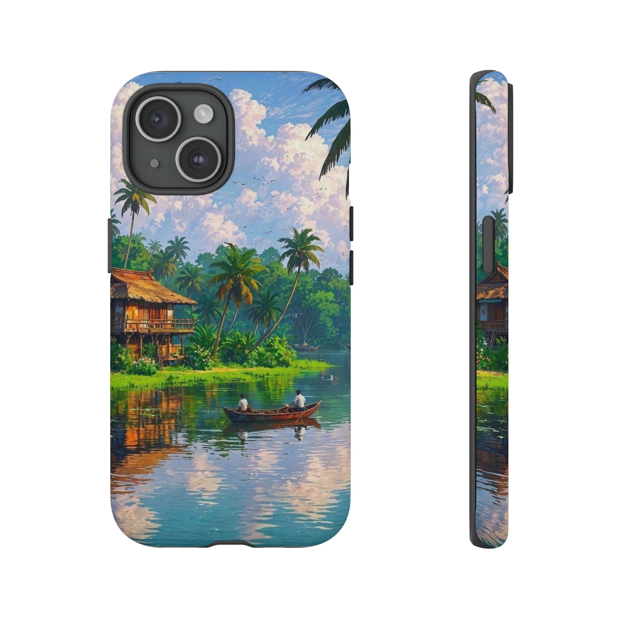 Tropical Landscape Phone Case, Nature Inspired Cover, Beach Vibe Gift, Artwork Protection Case, Summer Essentials Iphone and Samsung Cases