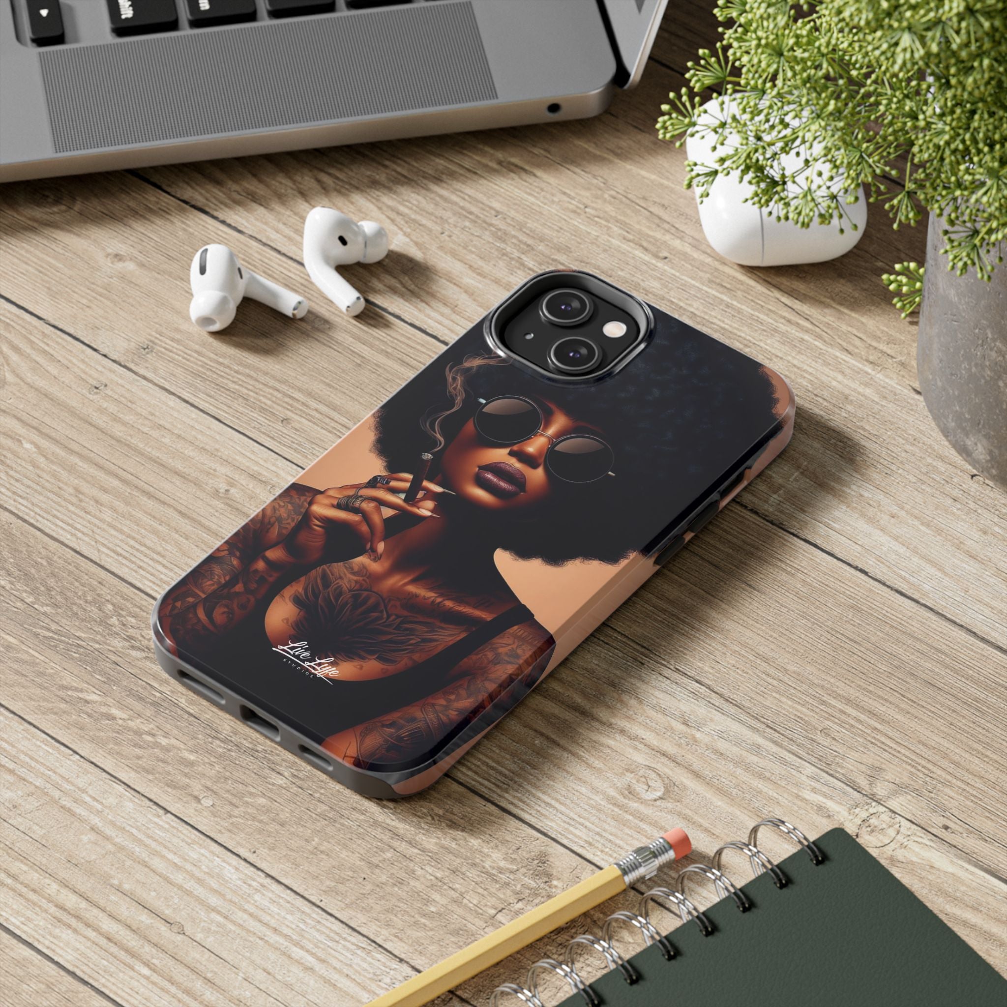 Smoke & Soul Afro Queen Vibe Phone Case, Protective Phone Case