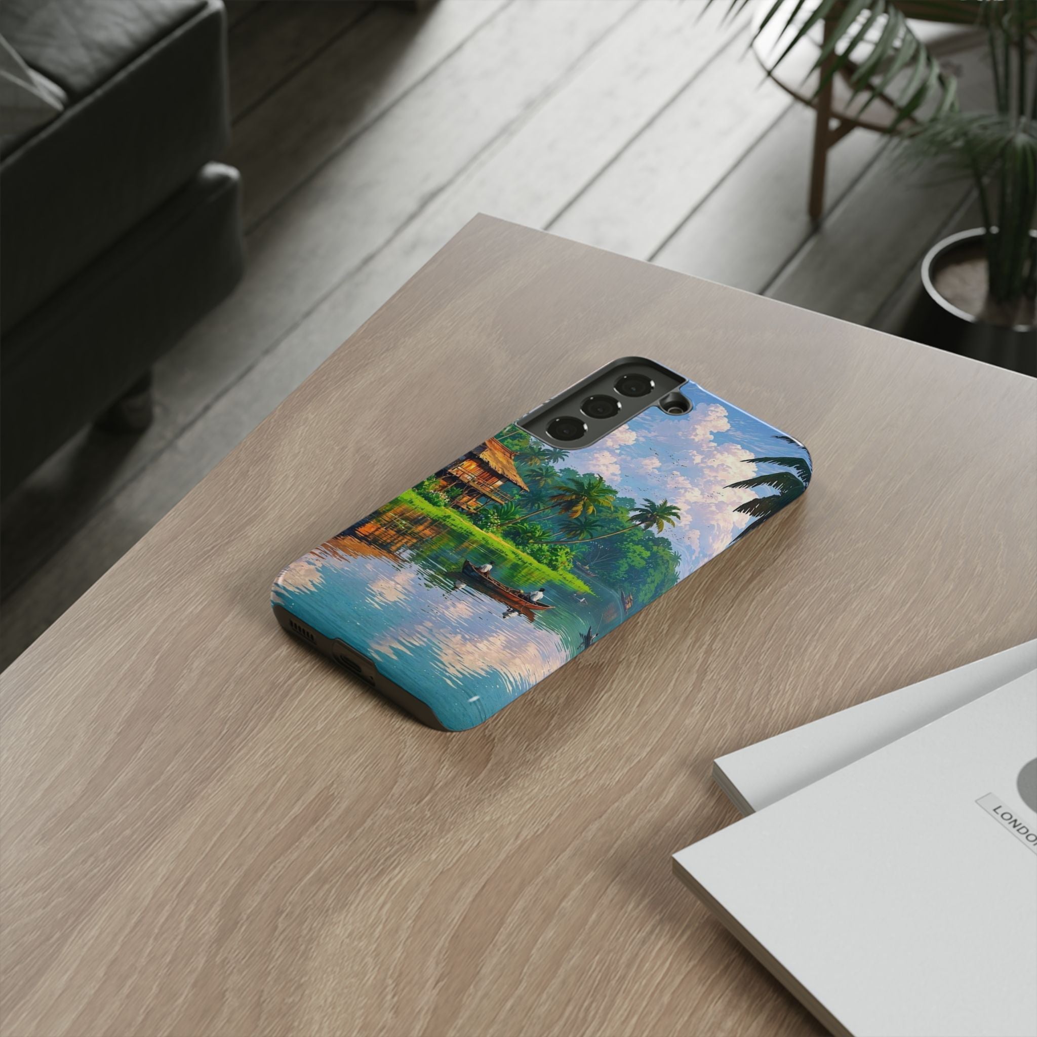Tropical Landscape Phone Case, Nature Inspired Cover, Beach Vibe Gift, Artwork Protection Case, Summer Essentials Iphone and Samsung Cases