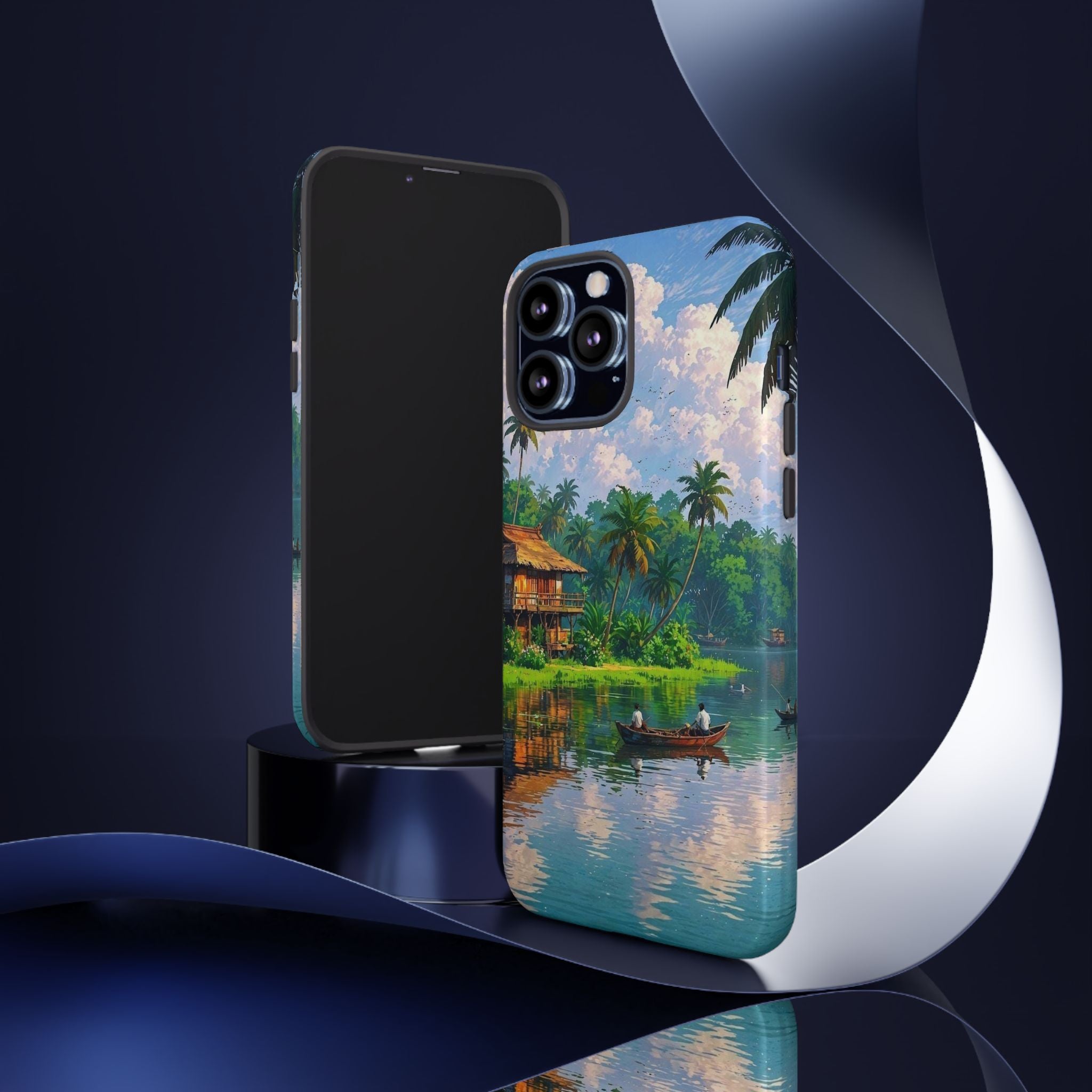 Tropical Landscape Phone Case, Nature Inspired Cover, Beach Vibe Gift, Artwork Protection Case, Summer Essentials Iphone and Samsung Cases