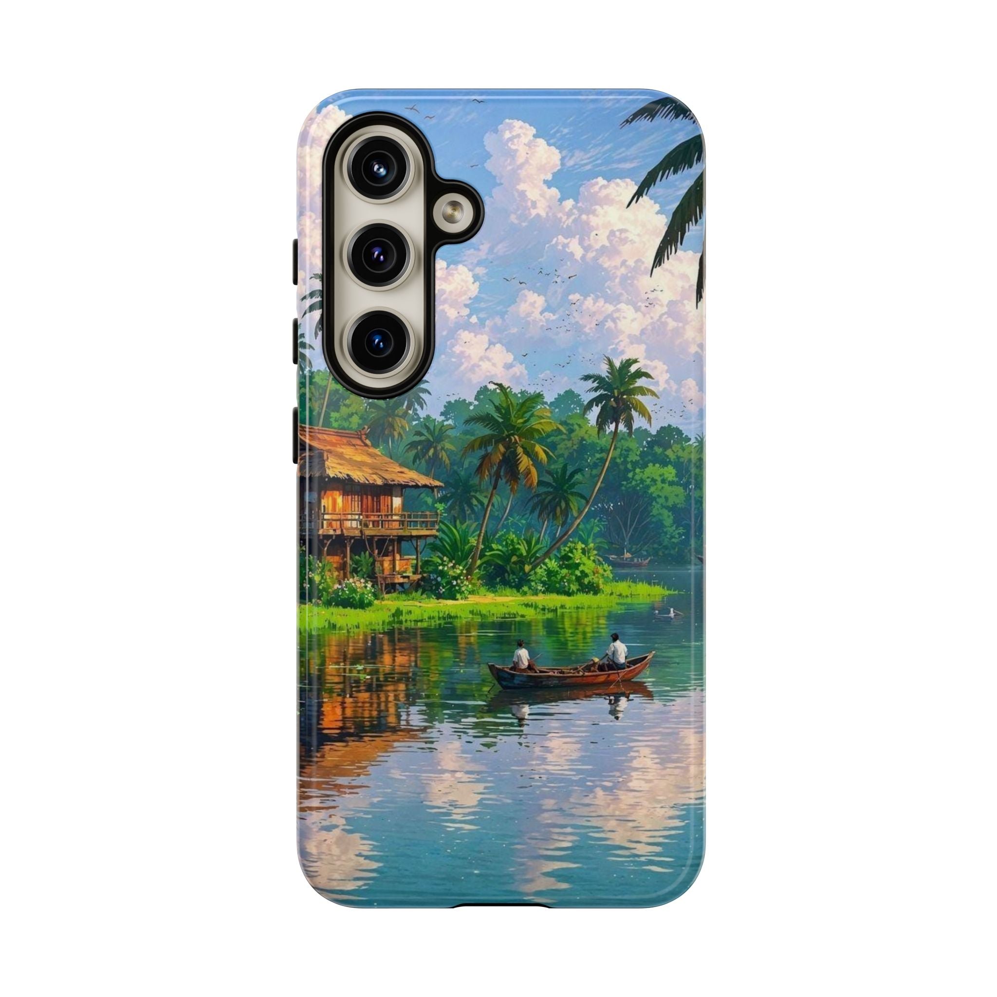 Tropical Landscape Phone Case, Nature Inspired Cover, Beach Vibe Gift, Artwork Protection Case, Summer Essentials Iphone and Samsung Cases
