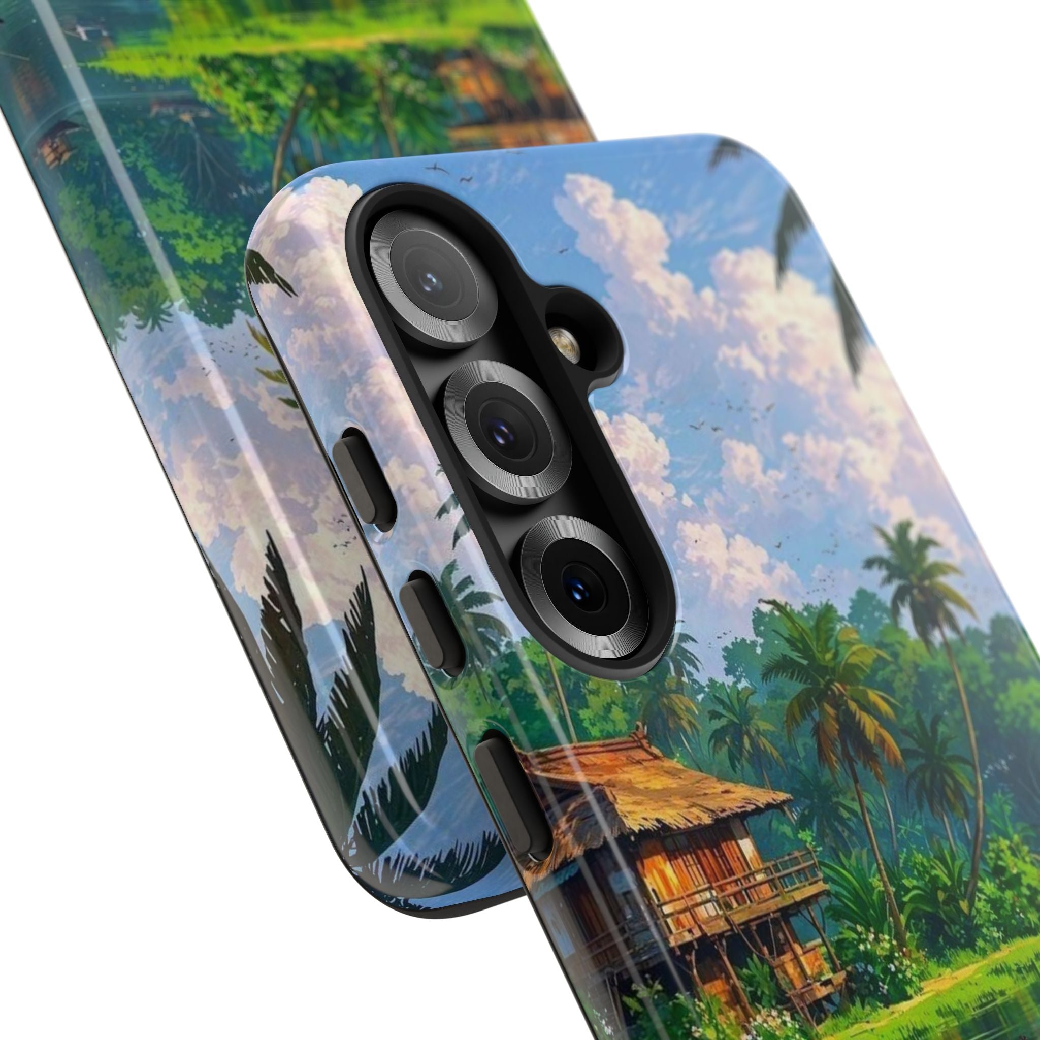 Tropical Landscape Phone Case, Nature Inspired Cover, Beach Vibe Gift, Artwork Protection Case, Summer Essentials Iphone and Samsung Cases