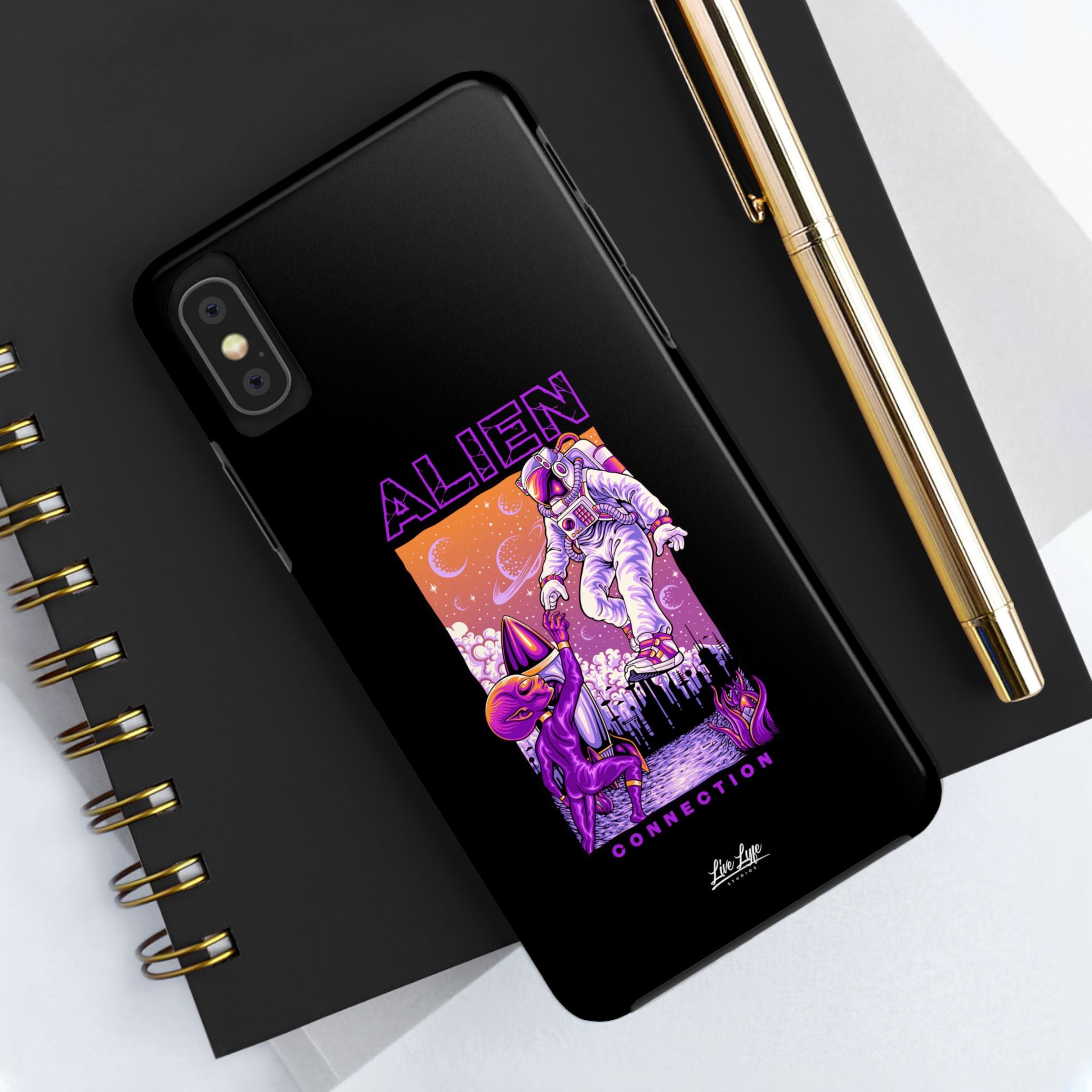 Alien Connection Phone Case – Sleek Black Cover