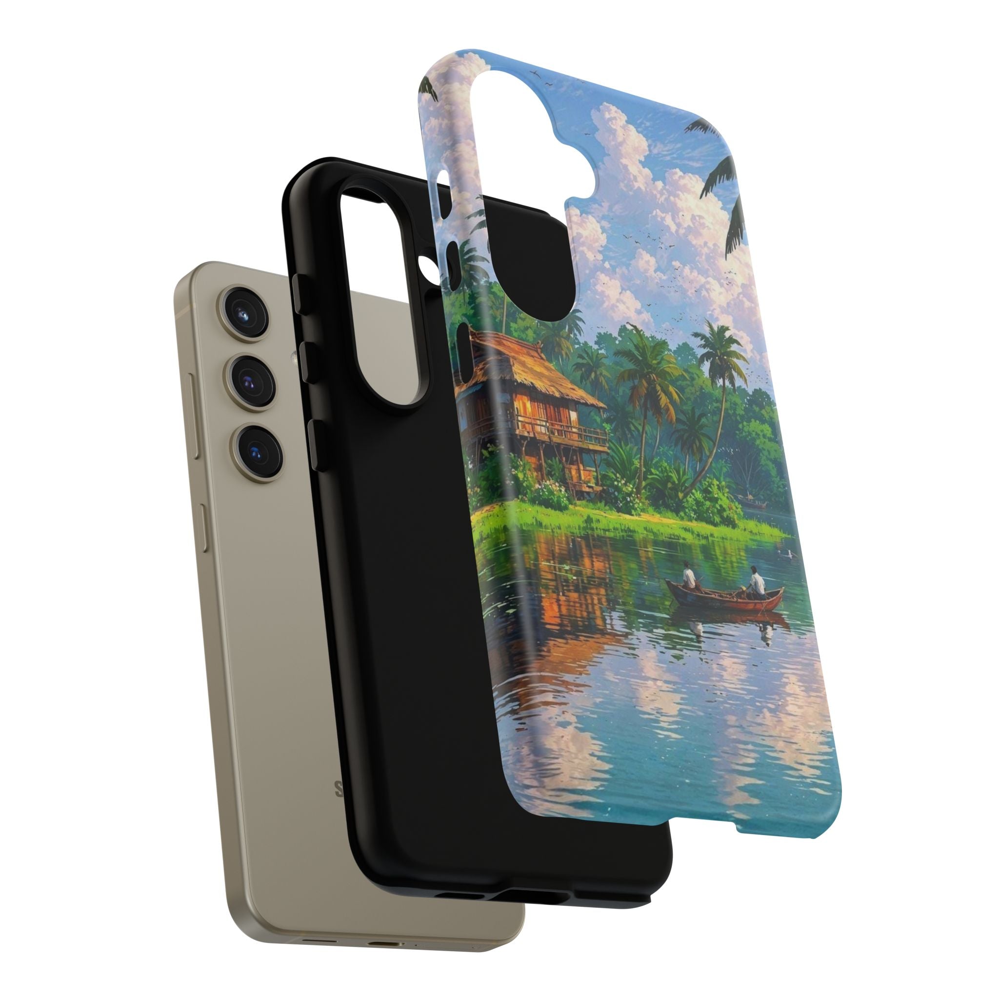 Tropical Landscape Phone Case, Nature Inspired Cover, Beach Vibe Gift, Artwork Protection Case, Summer Essentials Iphone and Samsung Cases