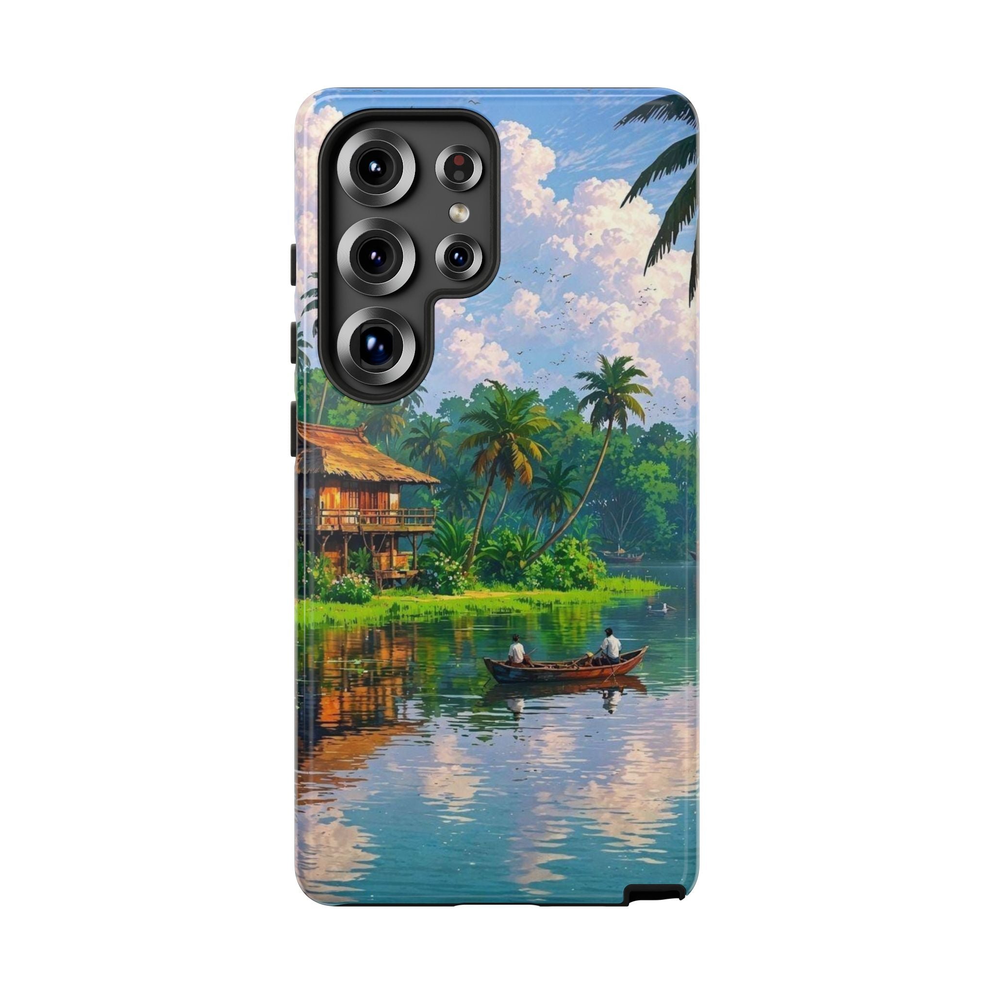 Tropical Landscape Phone Case, Nature Inspired Cover, Beach Vibe Gift, Artwork Protection Case, Summer Essentials Iphone and Samsung Cases