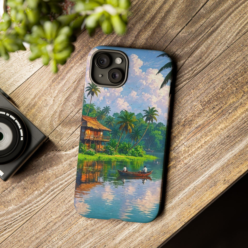 Tropical Landscape Phone Case, Nature Inspired Cover, Beach Vibe Gift, Artwork Protection Case, Summer Essentials Iphone and Samsung Cases
