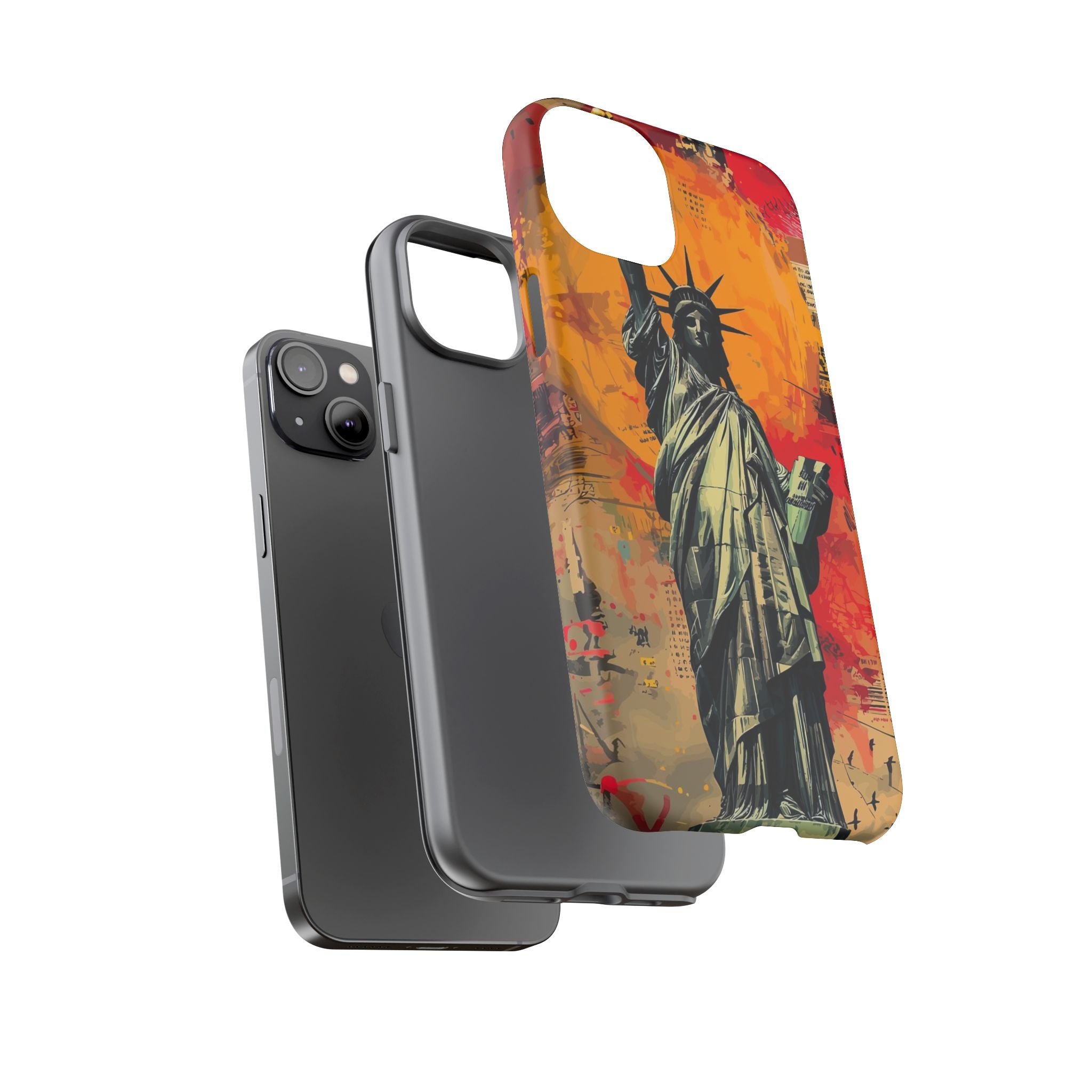 Graffiti Statue of Liberty Phone Case, Tough Cases for iPhone, Unique Phone Cover, Colorful Art Design, Gift for Her, Urban Style