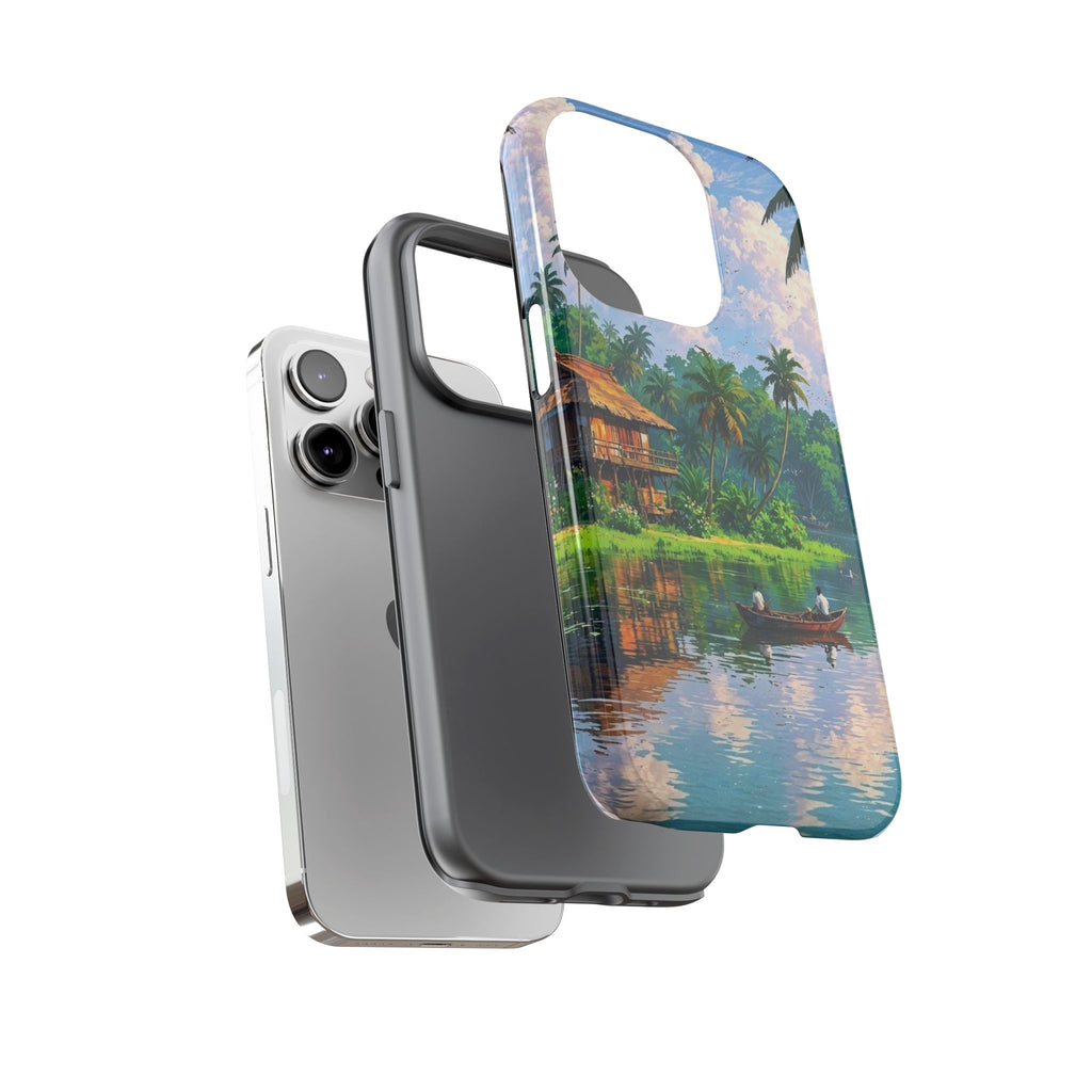 Tropical Landscape Phone Case, Nature Inspired Cover, Beach Vibe Gift, Artwork Protection Case, Summer Essentials Iphone and Samsung Cases