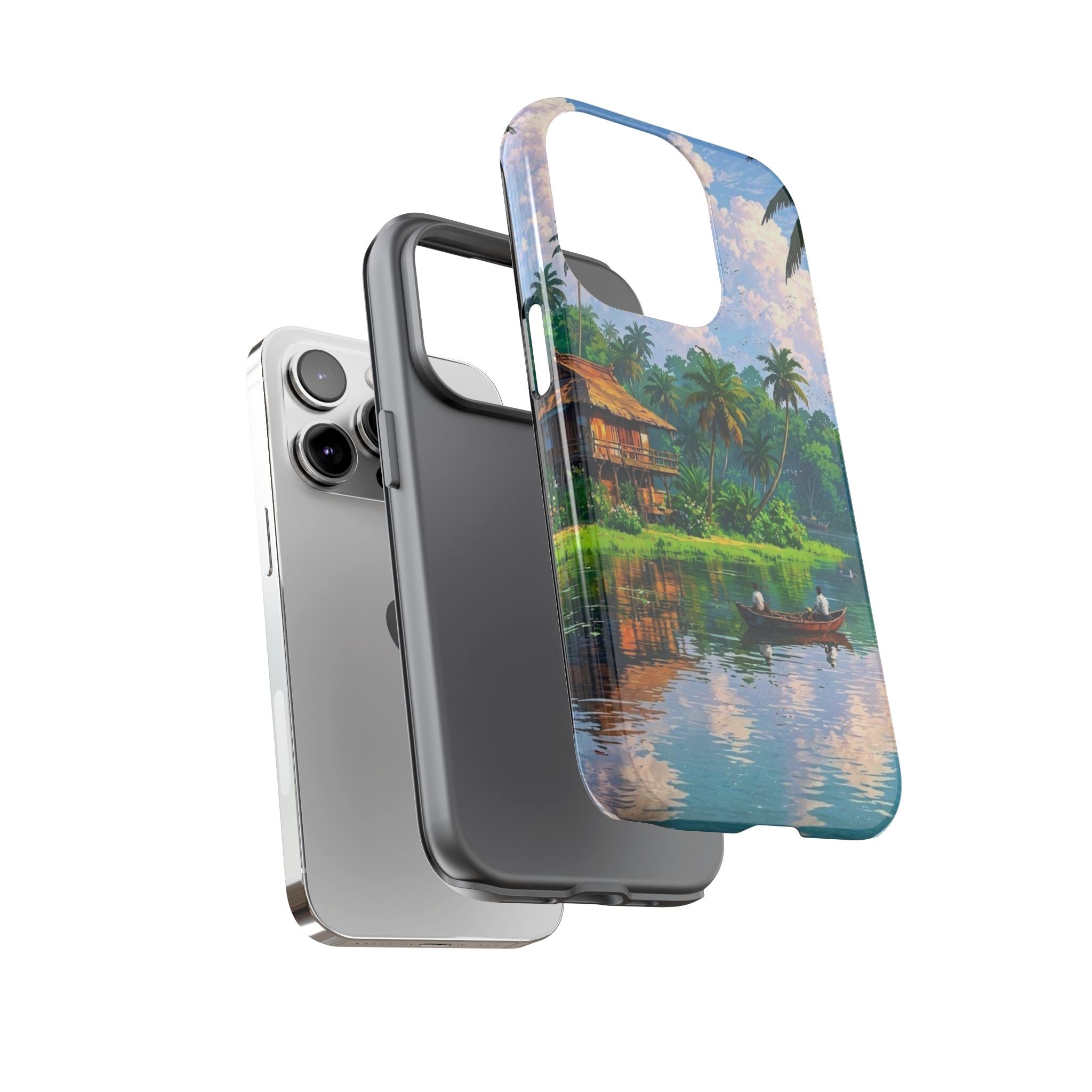 Tropical Landscape Phone Case, Nature Inspired Cover, Beach Vibe Gift, Artwork Protection Case, Summer Essentials Iphone and Samsung Cases