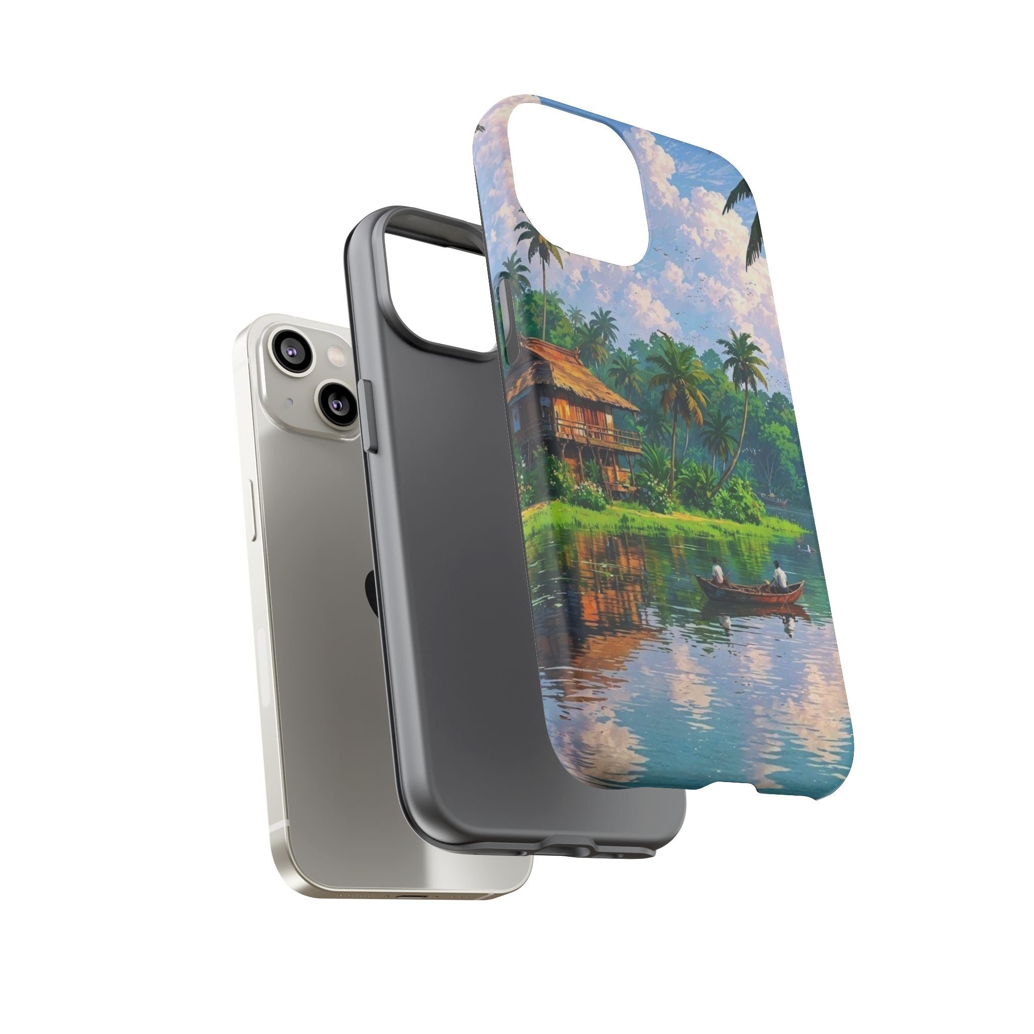 Tropical Landscape Phone Case, Nature Inspired Cover, Beach Vibe Gift, Artwork Protection Case, Summer Essentials Iphone and Samsung Cases