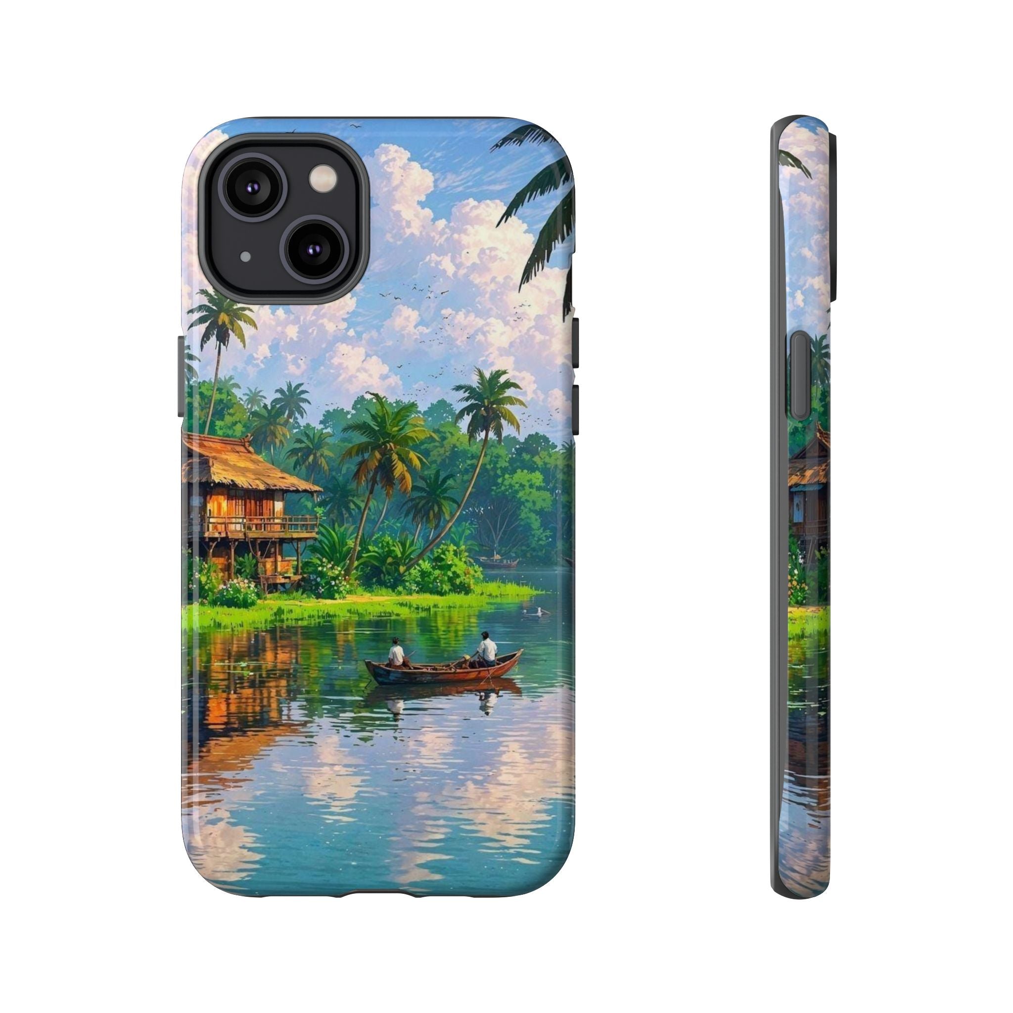 Tropical Landscape Phone Case, Nature Inspired Cover, Beach Vibe Gift, Artwork Protection Case, Summer Essentials Iphone and Samsung Cases