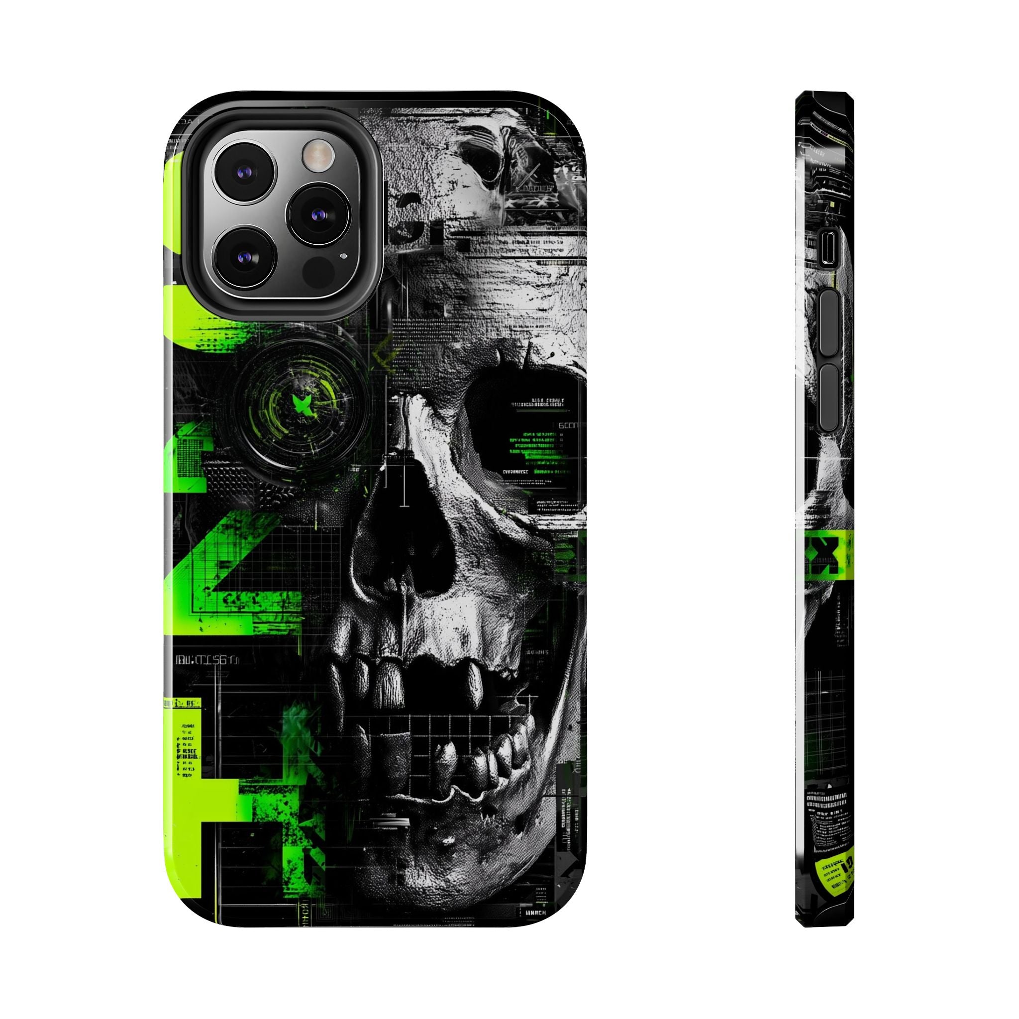 Edgy Skull iPhone Case Tough Protection for Your Device, Unique Design for Gamers, Halloween Gift, Tech Accessories, Bold Aesthetic