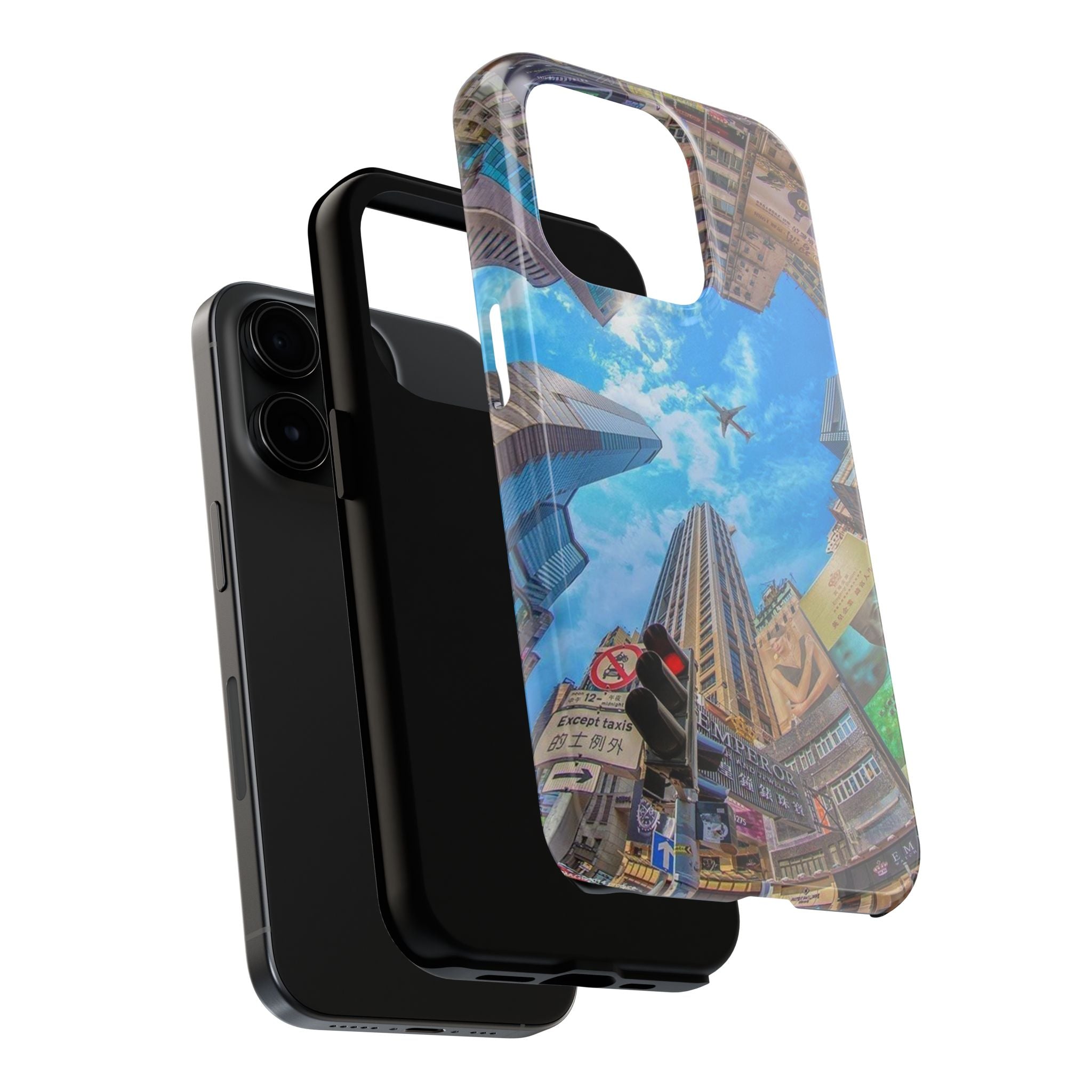 Urban Skyline Tough iPhone Case, Durable Phone Cover, Cityscape Accessory, Gift for Travelers, Urban Style Protection