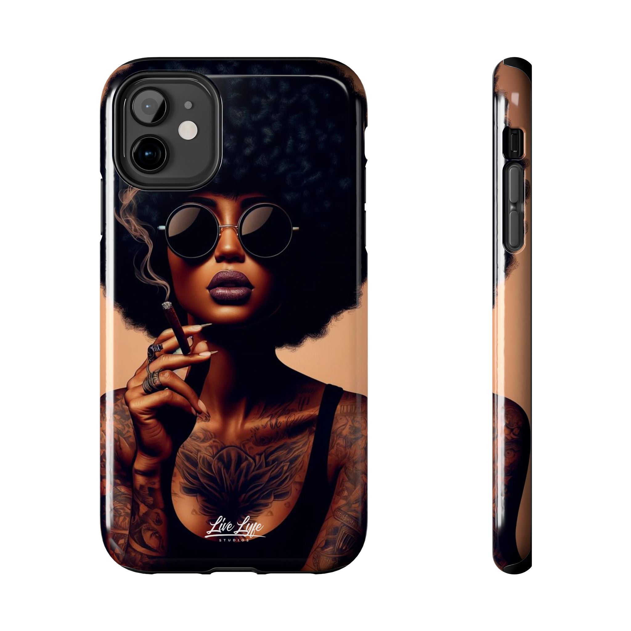 Smoke & Soul Afro Queen Vibe Phone Case, Protective Phone Case