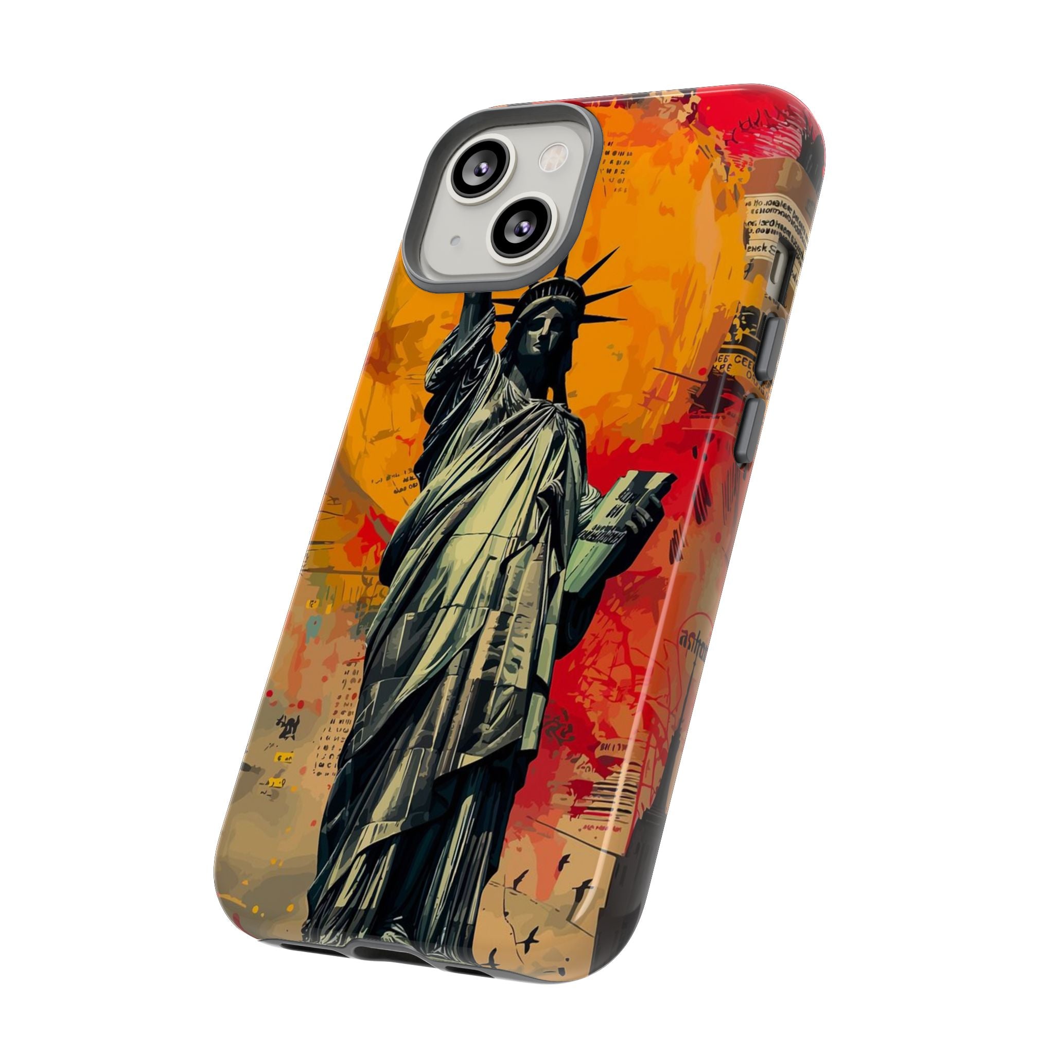 Graffiti Statue of Liberty Phone Case, Tough Cases for iPhone, Unique Phone Cover, Colorful Art Design, Gift for Her, Urban Style