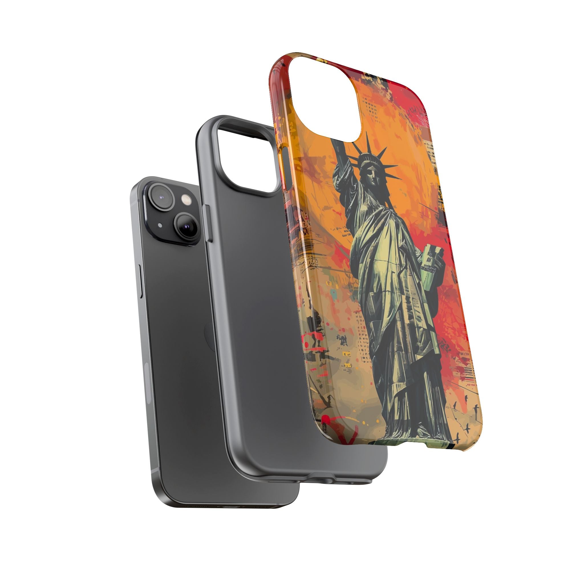 Graffiti Statue of Liberty Phone Case, Tough Cases for iPhone, Unique Phone Cover, Colorful Art Design, Gift for Her, Urban Style