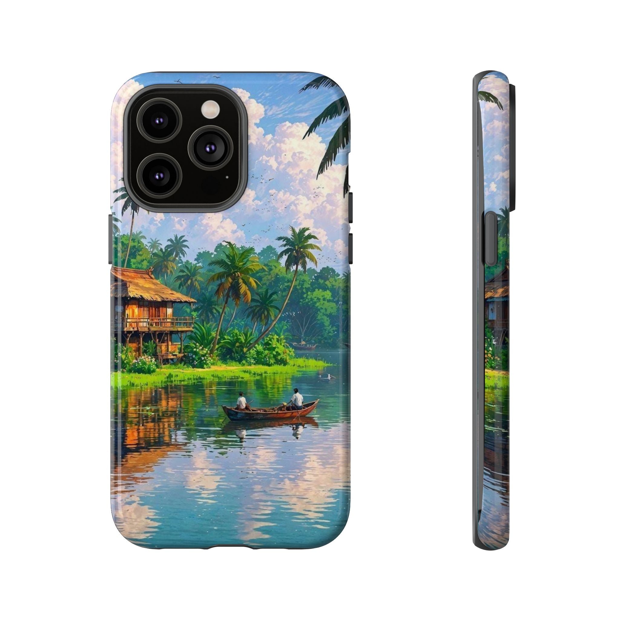 Tropical Landscape Phone Case, Nature Inspired Cover, Beach Vibe Gift, Artwork Protection Case, Summer Essentials Iphone and Samsung Cases