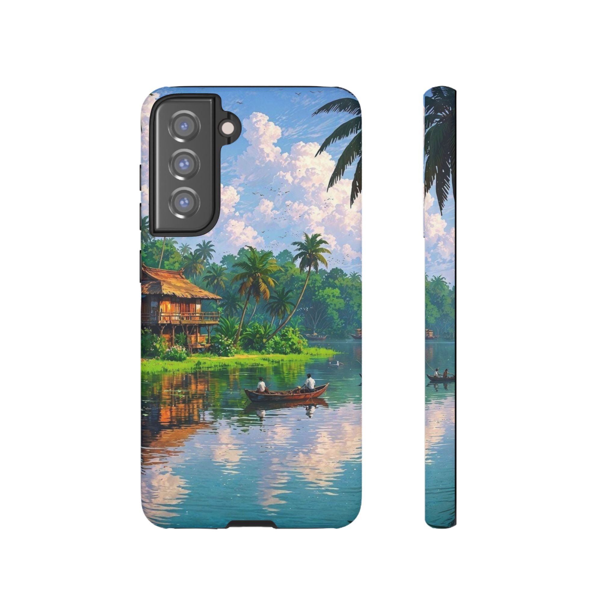 Tropical Landscape Phone Case, Nature Inspired Cover, Beach Vibe Gift, Artwork Protection Case, Summer Essentials Iphone and Samsung Cases