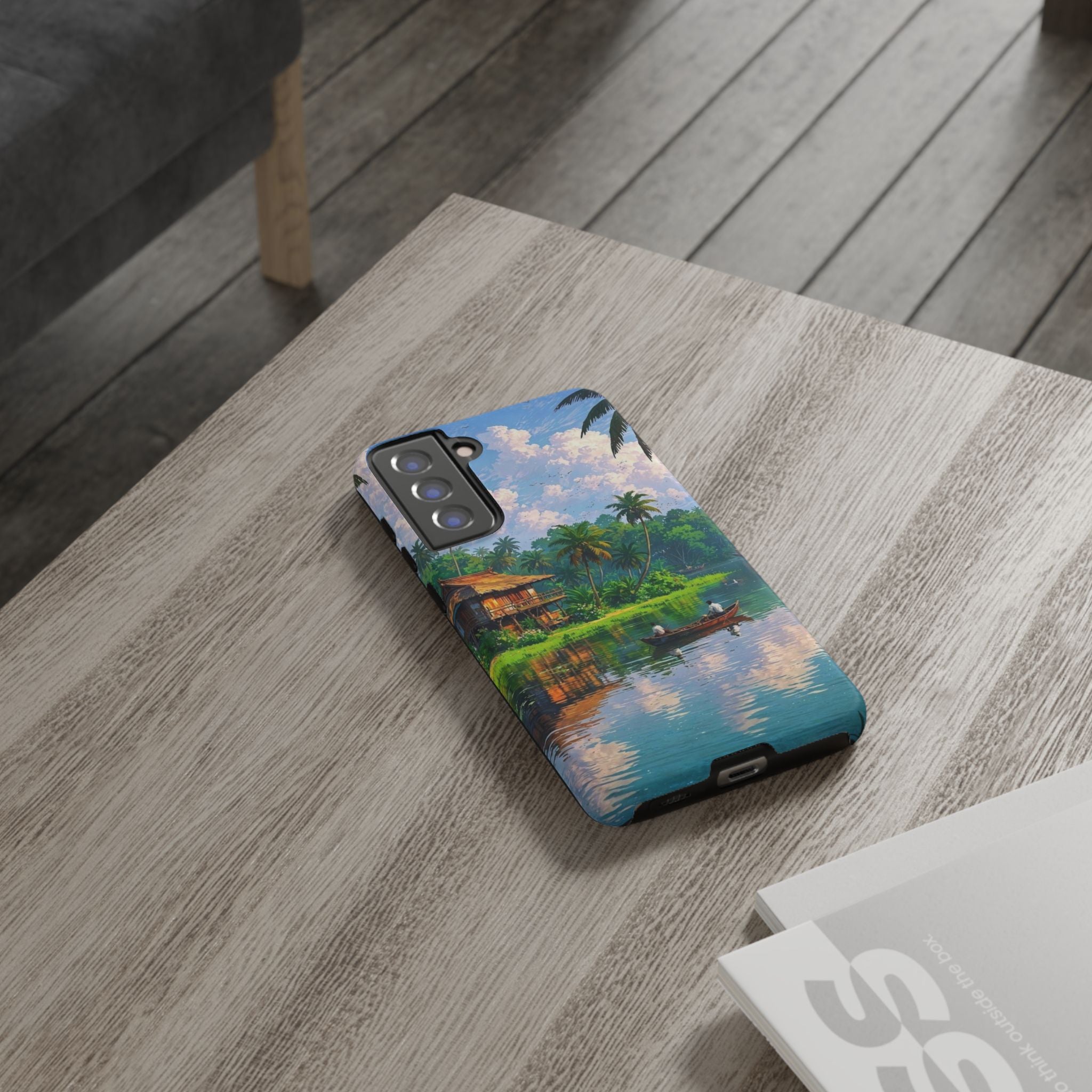 Tropical Landscape Phone Case, Nature Inspired Cover, Beach Vibe Gift, Artwork Protection Case, Summer Essentials Iphone and Samsung Cases