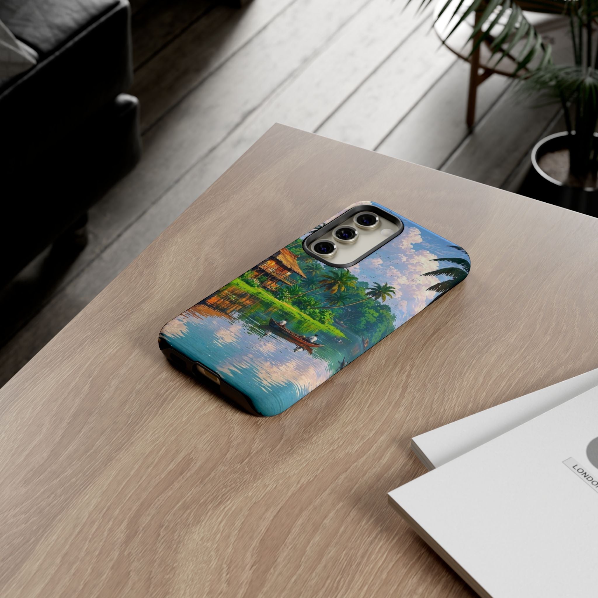 Tropical Landscape Phone Case, Nature Inspired Cover, Beach Vibe Gift, Artwork Protection Case, Summer Essentials Iphone and Samsung Cases