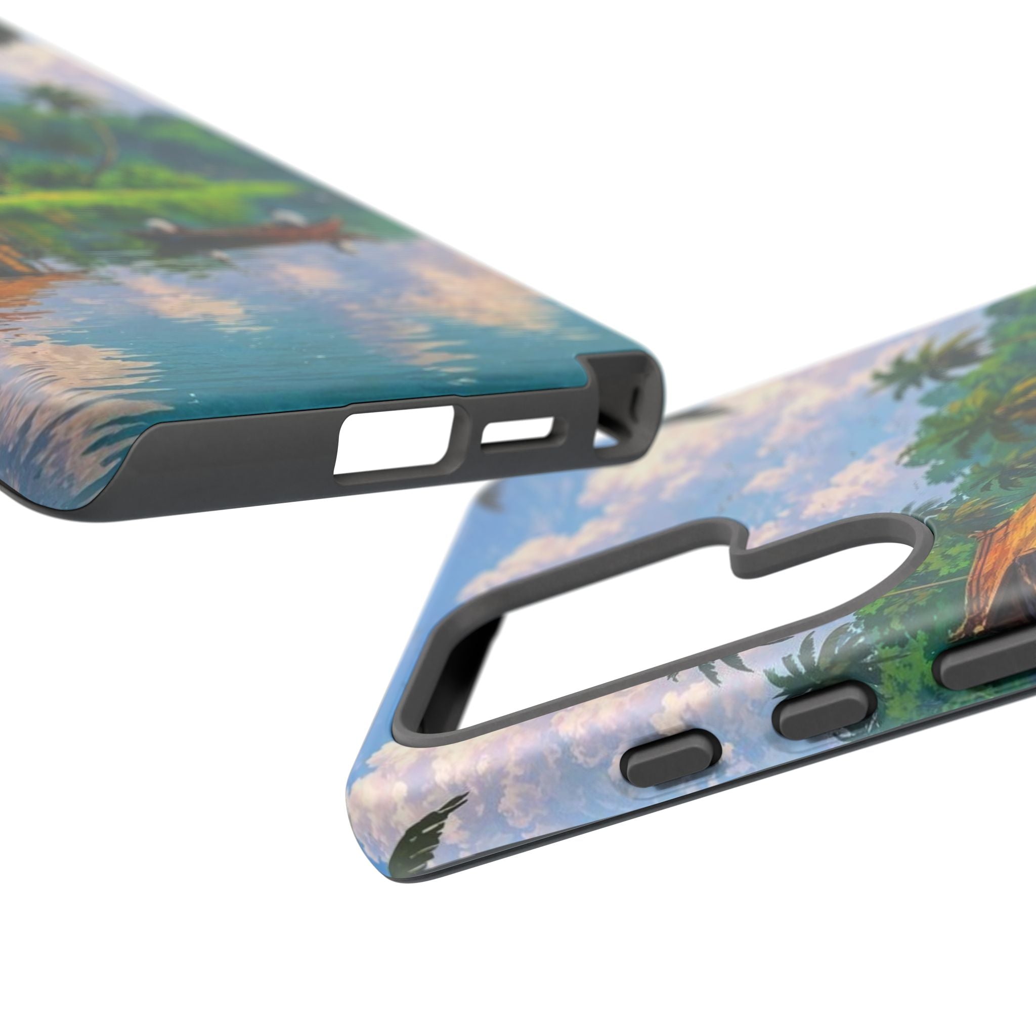 Tropical Landscape Phone Case, Nature Inspired Cover, Beach Vibe Gift, Artwork Protection Case, Summer Essentials Iphone and Samsung Cases