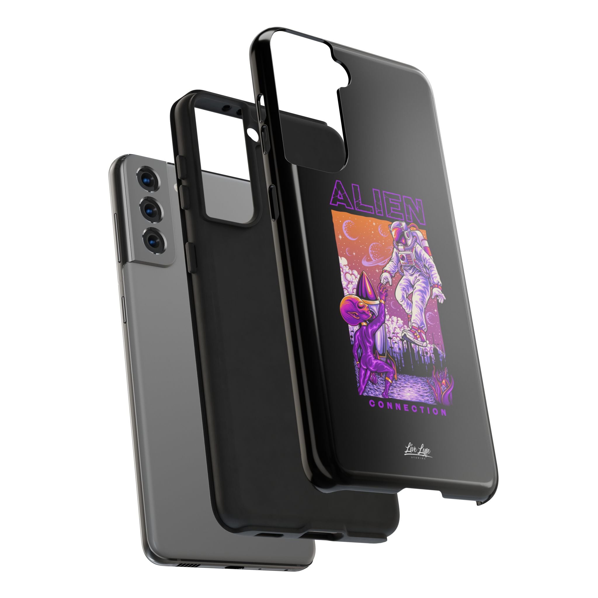 Alien Connection Phone Case – Sleek Black Cover