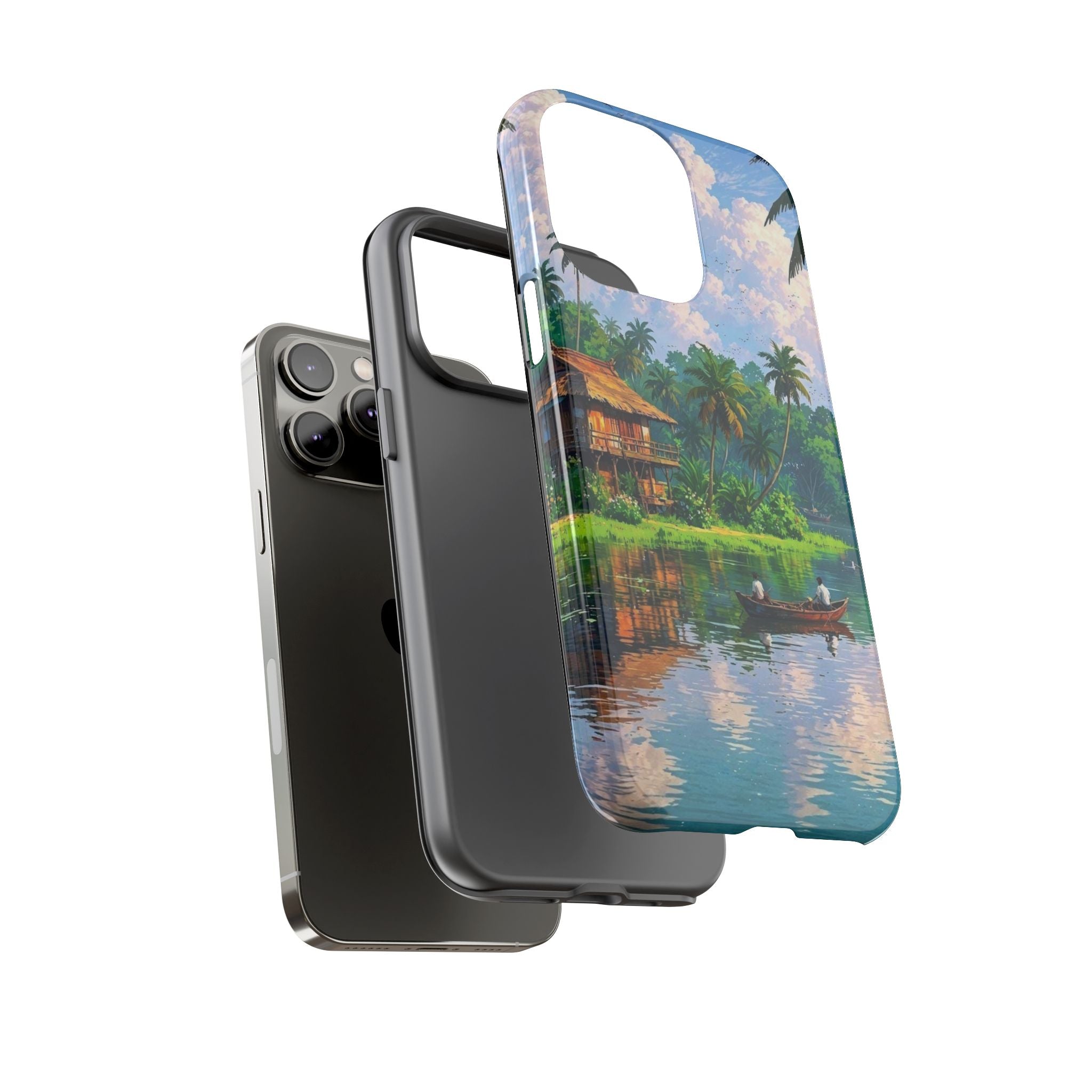 Tropical Landscape Phone Case, Nature Inspired Cover, Beach Vibe Gift, Artwork Protection Case, Summer Essentials Iphone and Samsung Cases