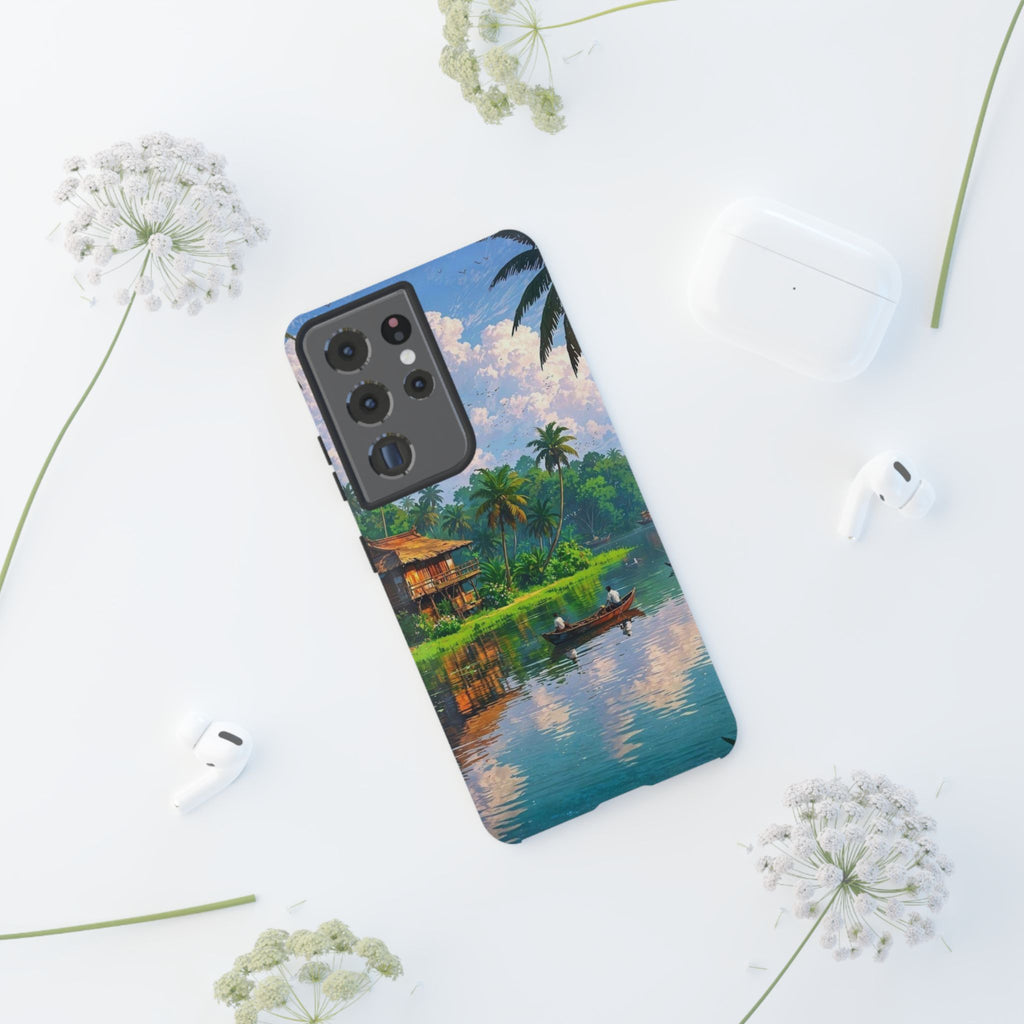 Tropical Landscape Phone Case, Nature Inspired Cover, Beach Vibe Gift, Artwork Protection Case, Summer Essentials Iphone and Samsung Cases