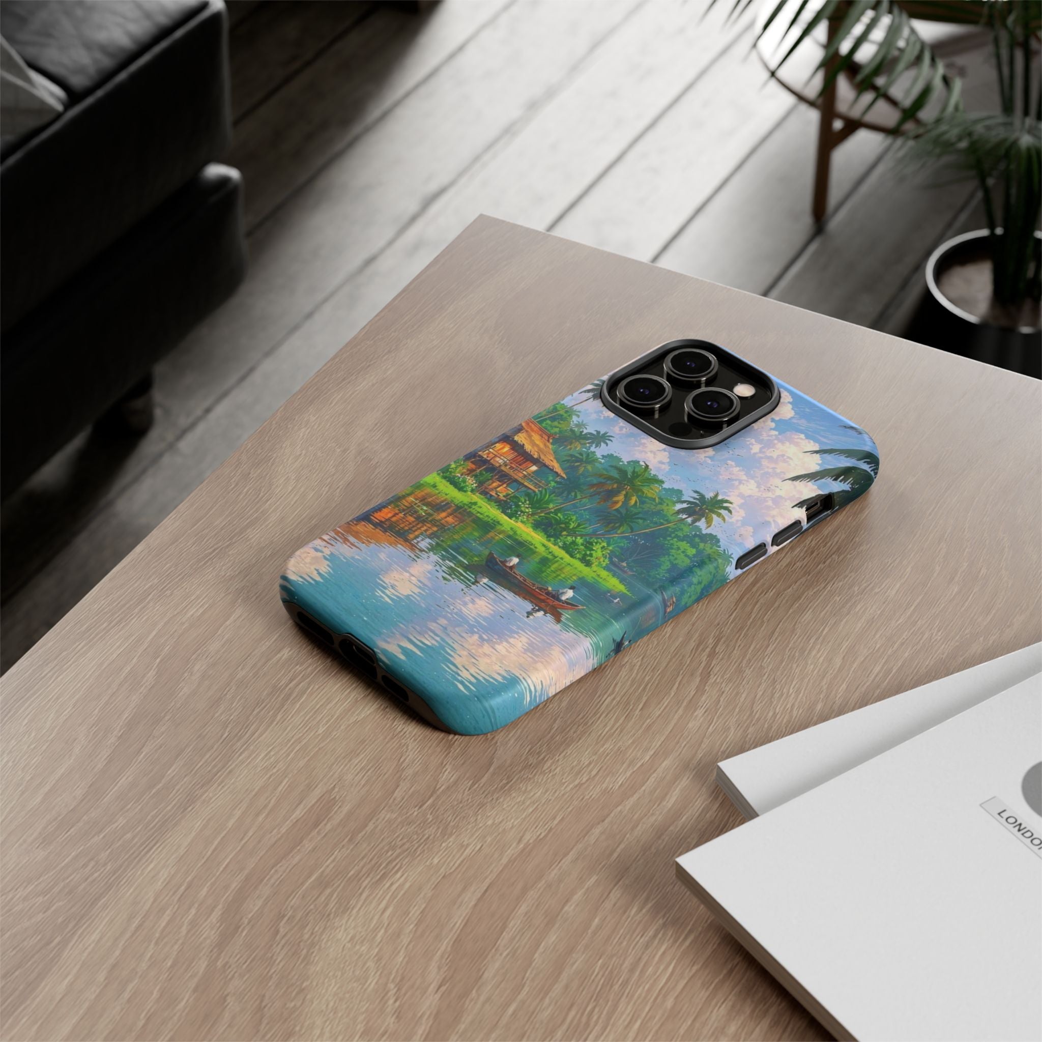 Tropical Landscape Phone Case, Nature Inspired Cover, Beach Vibe Gift, Artwork Protection Case, Summer Essentials Iphone and Samsung Cases